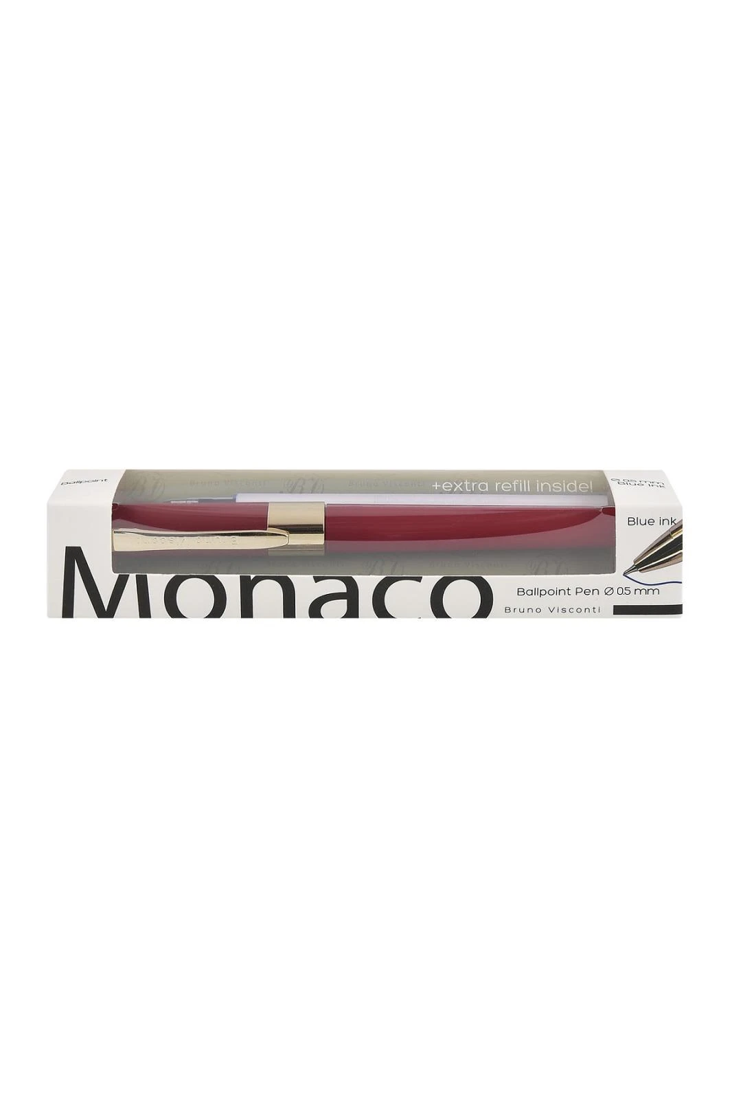 Bruno Visconti MONACO Tükenmez Kalem 0,5 mm. Mavi Özel Kutu Yedek Hediyeli Hover