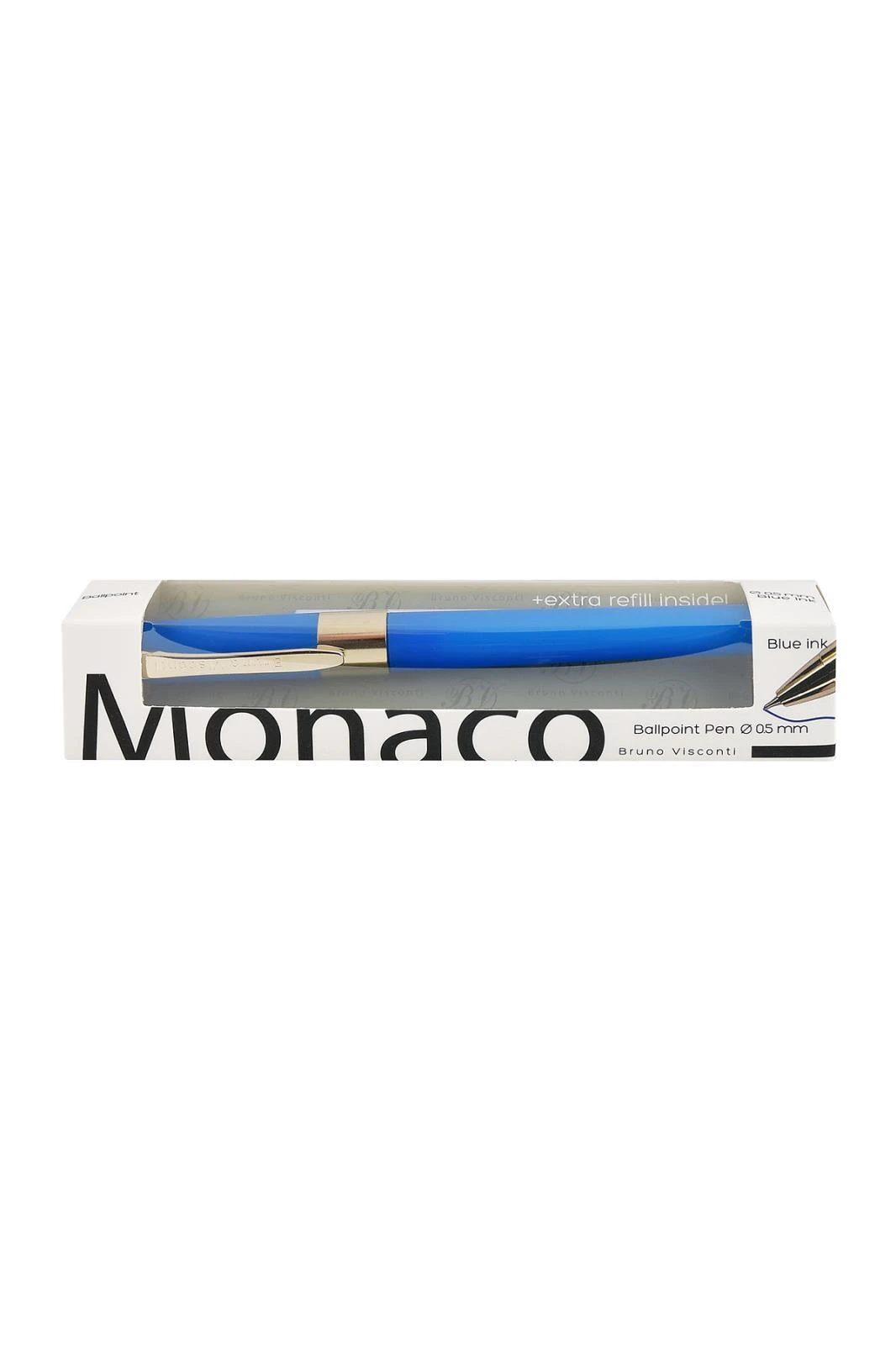Bruno Visconti MONACO Tükenmez Kalem 0,5 mm. Mavi Özel Kutu Yedek Hediyeli