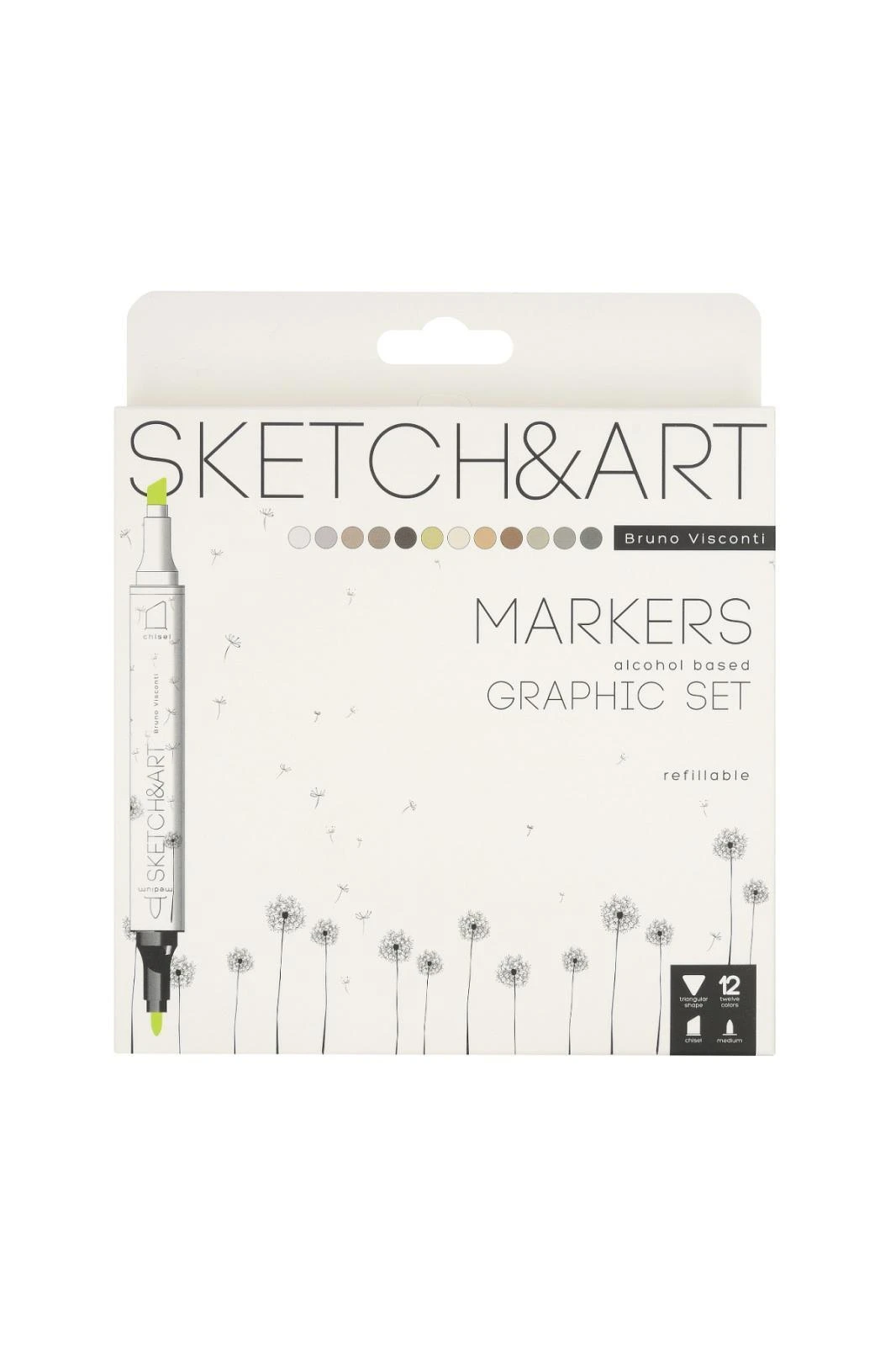 22-0076/03 SKETCH & ART ÇİFT TARAFLI MARKERS 12 RENK (GRAPHİCS) Hover