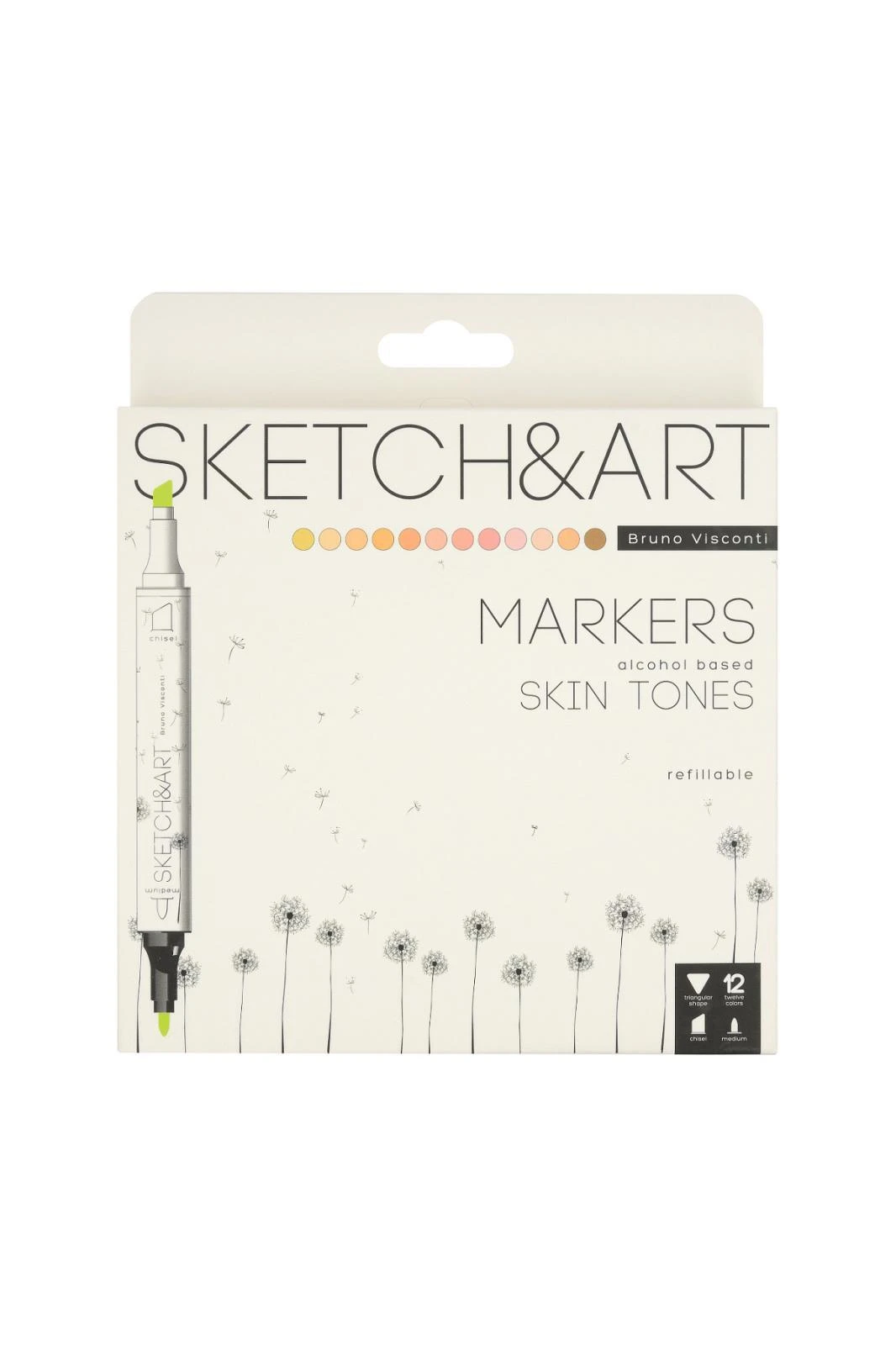 22-0076/04 SKETCH & ART ÇİFT TARAFLI MARKERS 12 RENK (PORTRAİT)