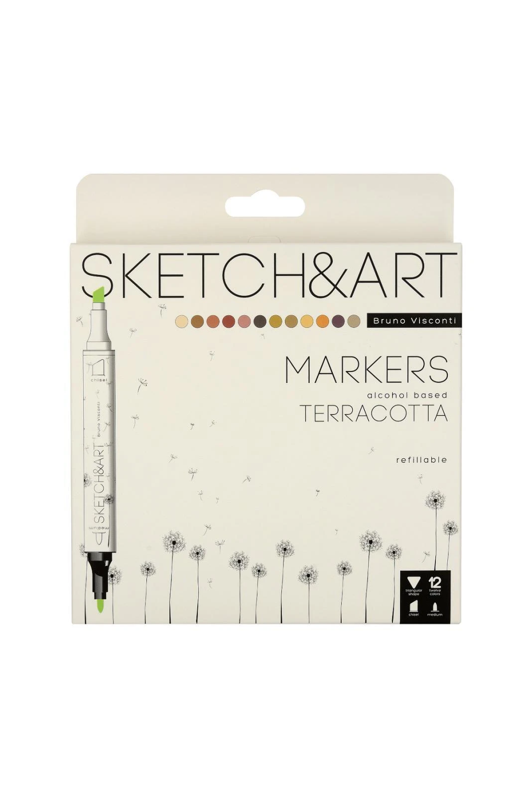22-0076/09 SKETCH & ART ÇİFT TARAFLI MARKERS 12 RENK (TOPRAK)