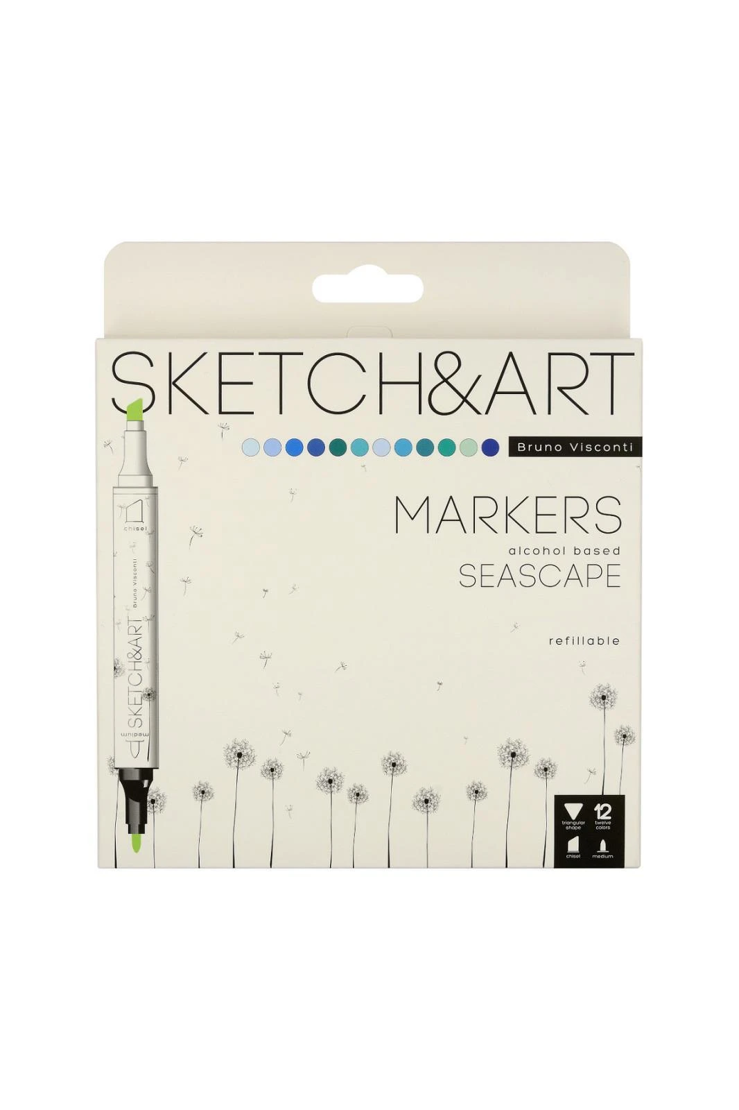 22-0076/11 SKETCH & ART ÇİFT TARAFLI MARKERS 12 RENK (DENİZ)