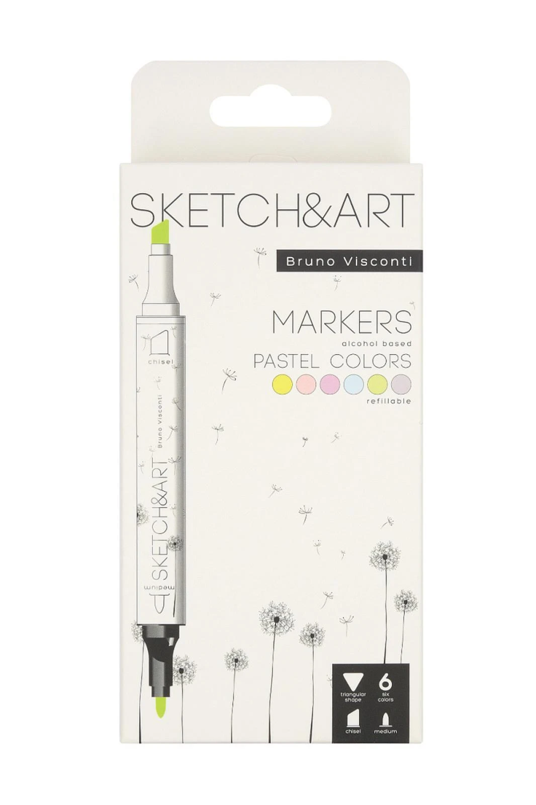 22-0081/03 SKETCH & ART ÇİFT TARAFLI MARKERS 6 RENK (PASTEL)