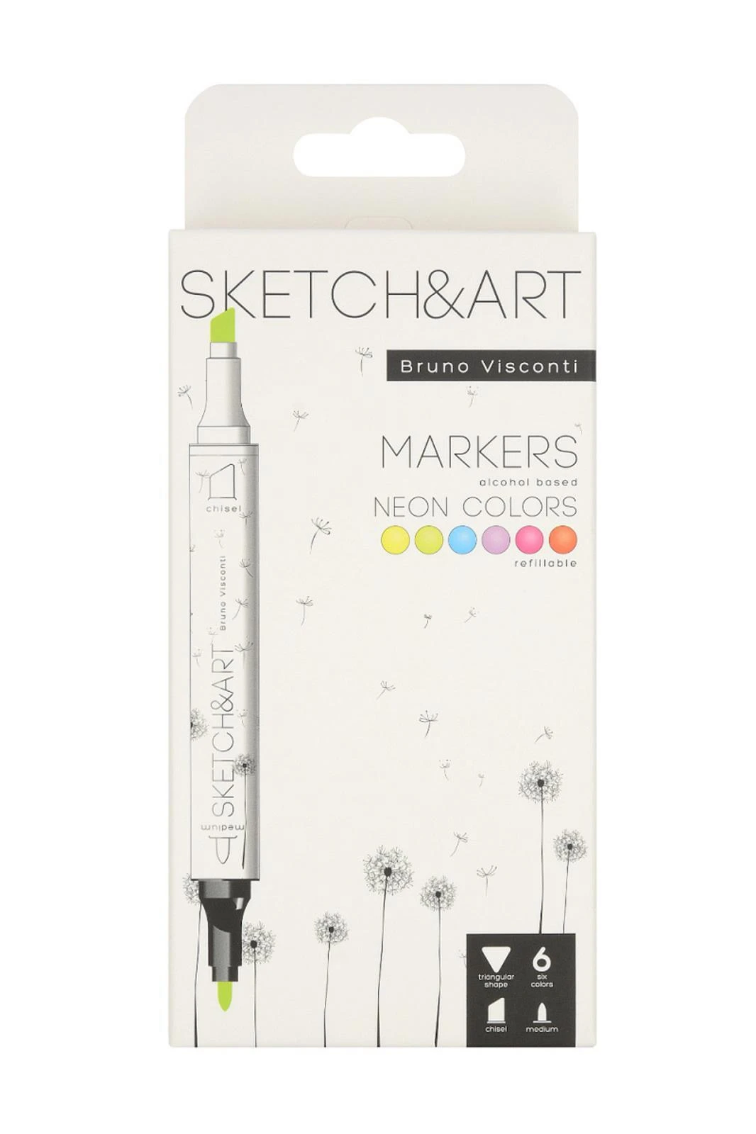 22-0081/05 SKETCH & ART ÇİFT TARAFLI MARKERS 6 RENK (NEON)