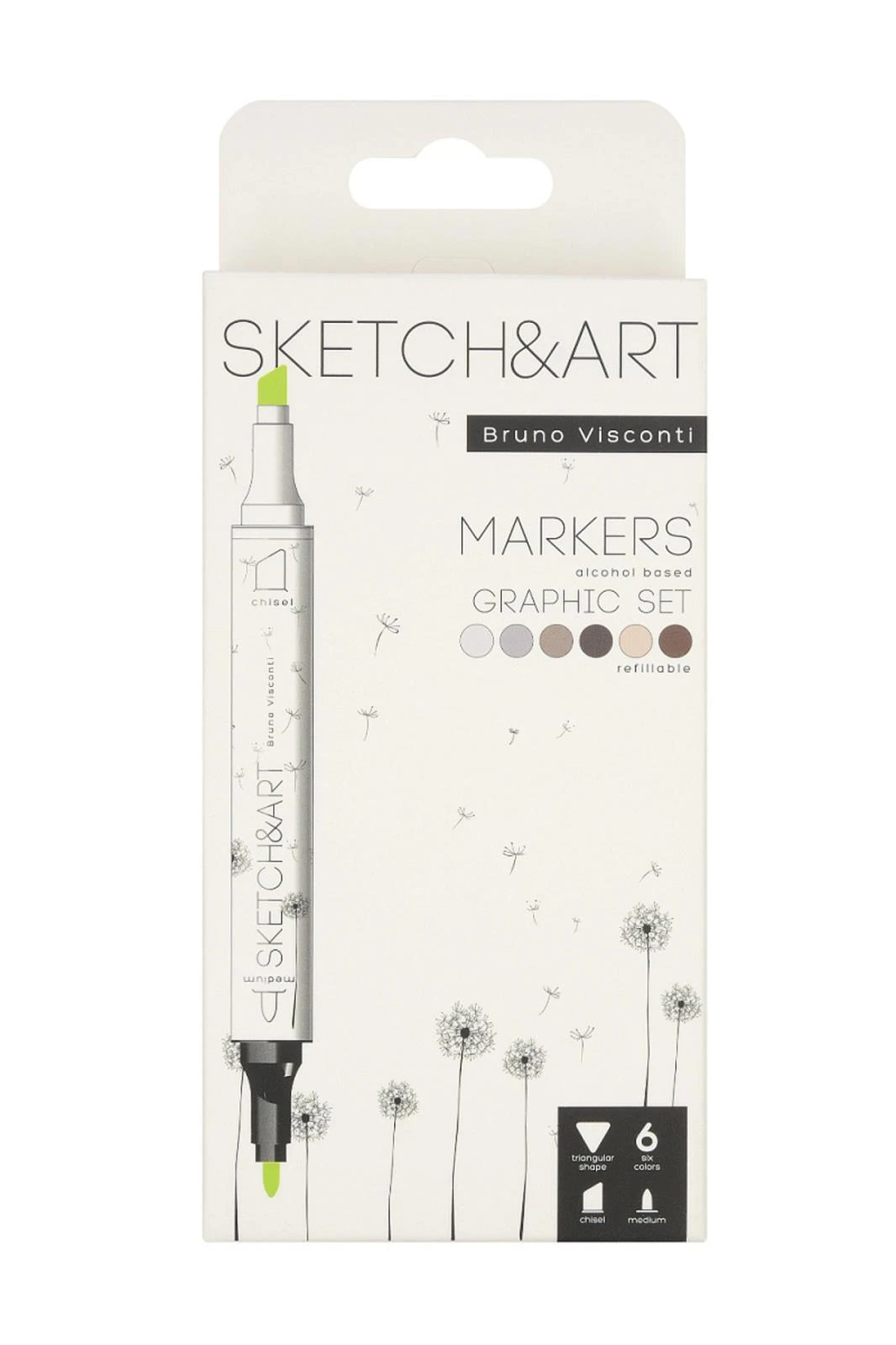 22-0081/06 SKETCH & ART ÇİFT TARAFLI MARKERS 6 RENK (GRAPHİCS)