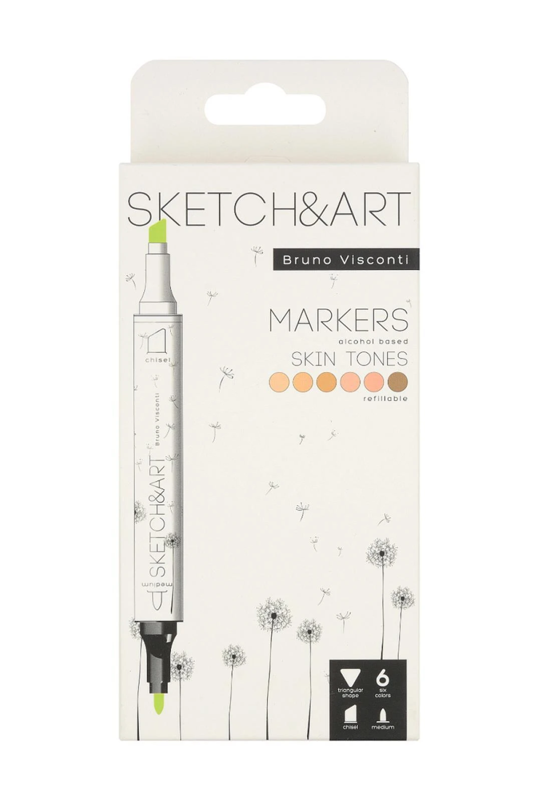 22-0081/09 SKETCH & ART ÇİFT TARAFLI MARKERS 6 RENK (PORTRAİT) Hover
