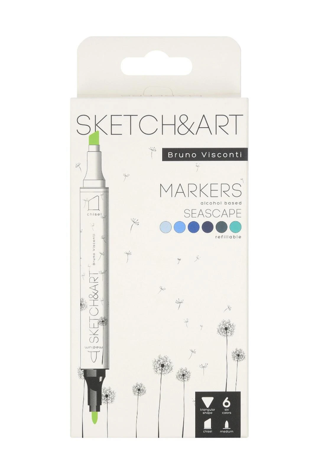 22-0081/10 SKETCH & ART ÇİFT TARAFLI MARKERS 6 RENK (DENİZ MANZARASI)