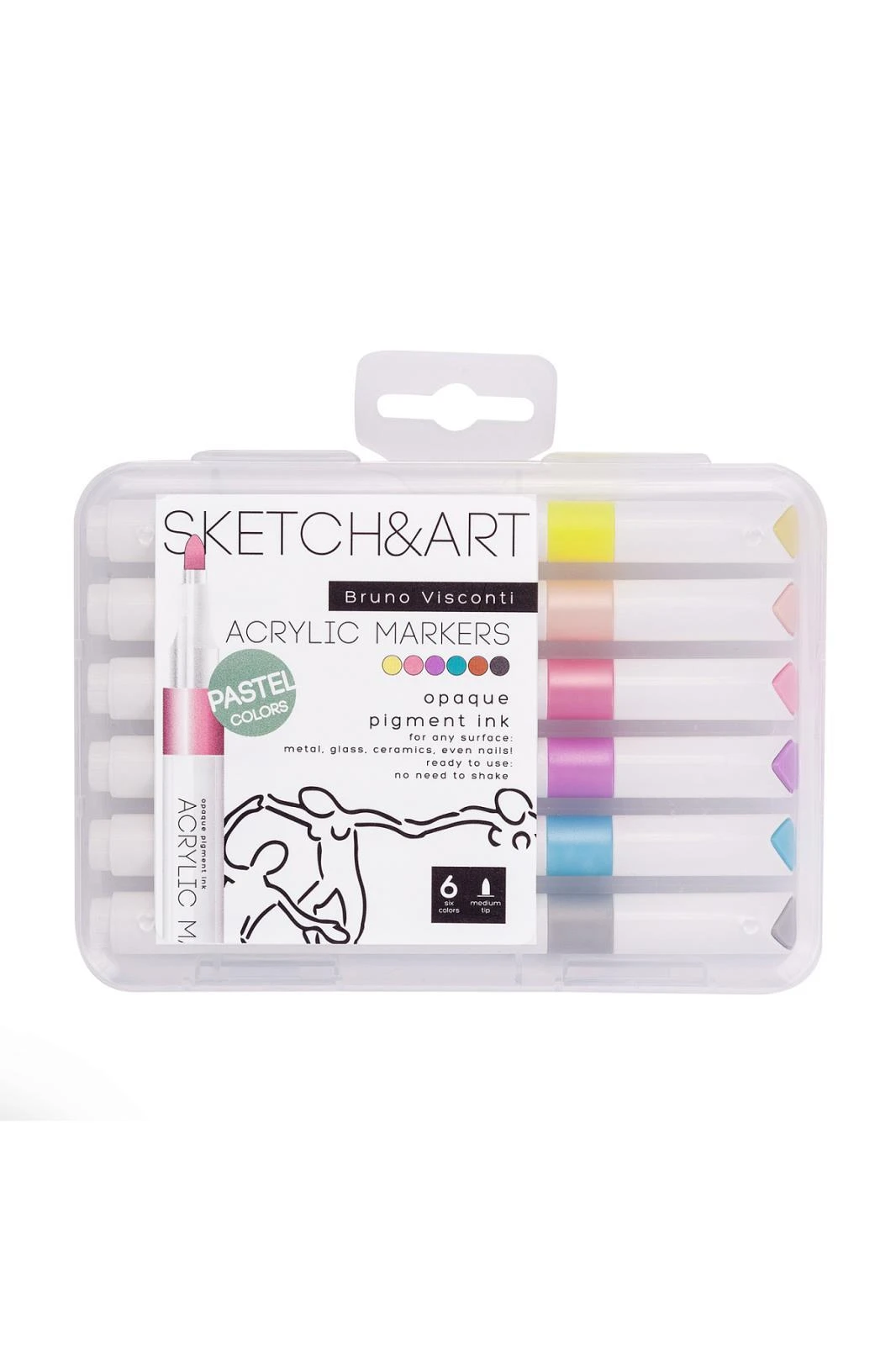22-0128 SKETCH & ART AKRİLİK MARKER 6 RENK PASTEL RENKLER
