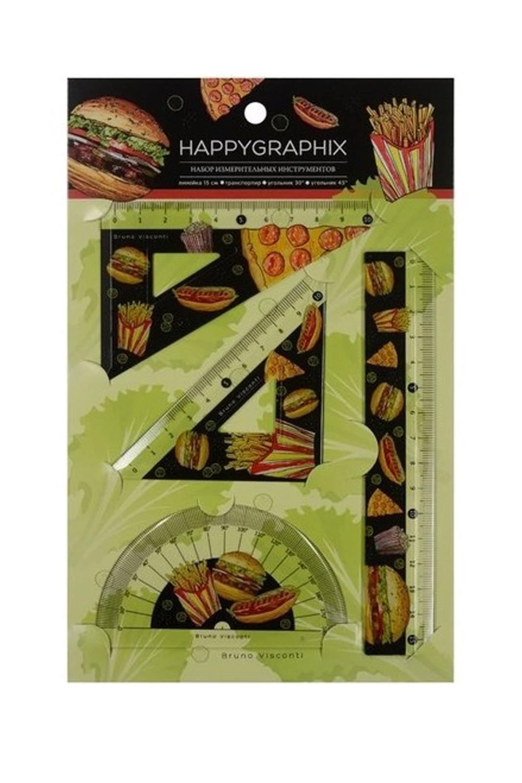 45-0017/04 CETVEL SETİ (İLETKİ , CETVEL , GÖNYE), HappyGraphix HAMBURGER
