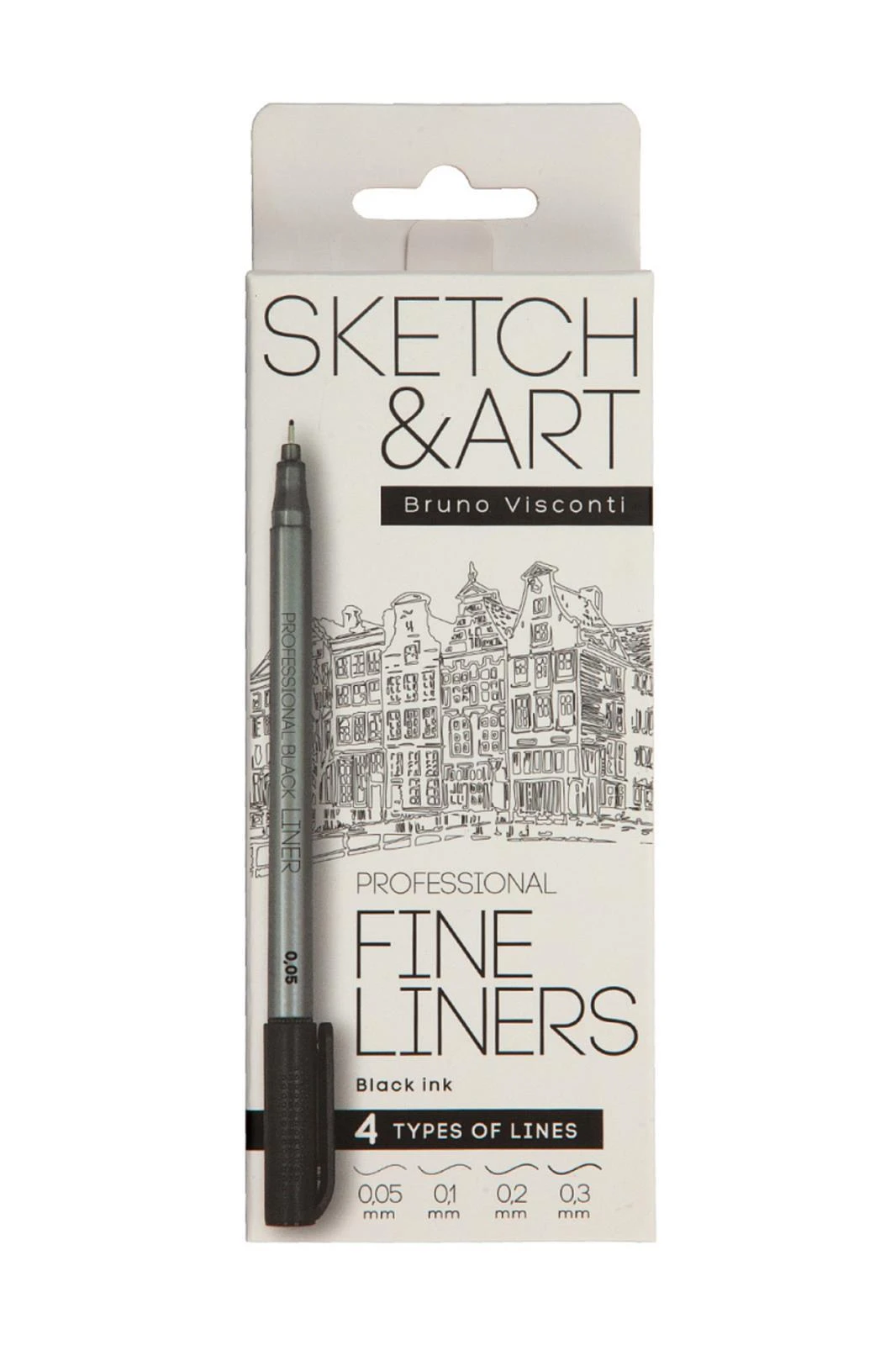 36-0031 BV SİYAH İNCE ASTAR SETİ "SKETCH&ART" 4 ADET Hover