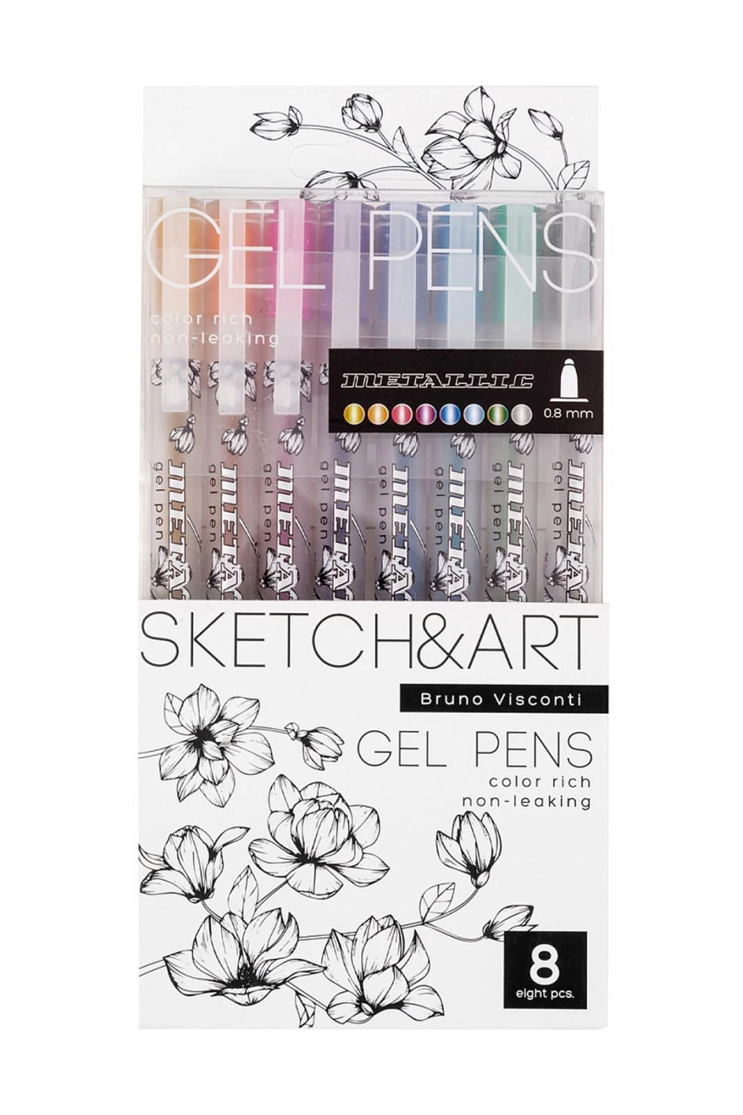 20-0308 Sketch&Art Jel Kalem Seti Uni Write METALLIC,  0.8 ??, 8  renk Hover