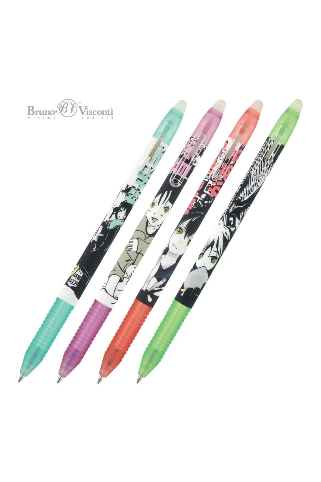 Silinebilen Jel Kalem"DeleteSlimClick.Classic" MANGA ANIME. CITY    0.5 ??, Mavi 4 Desen