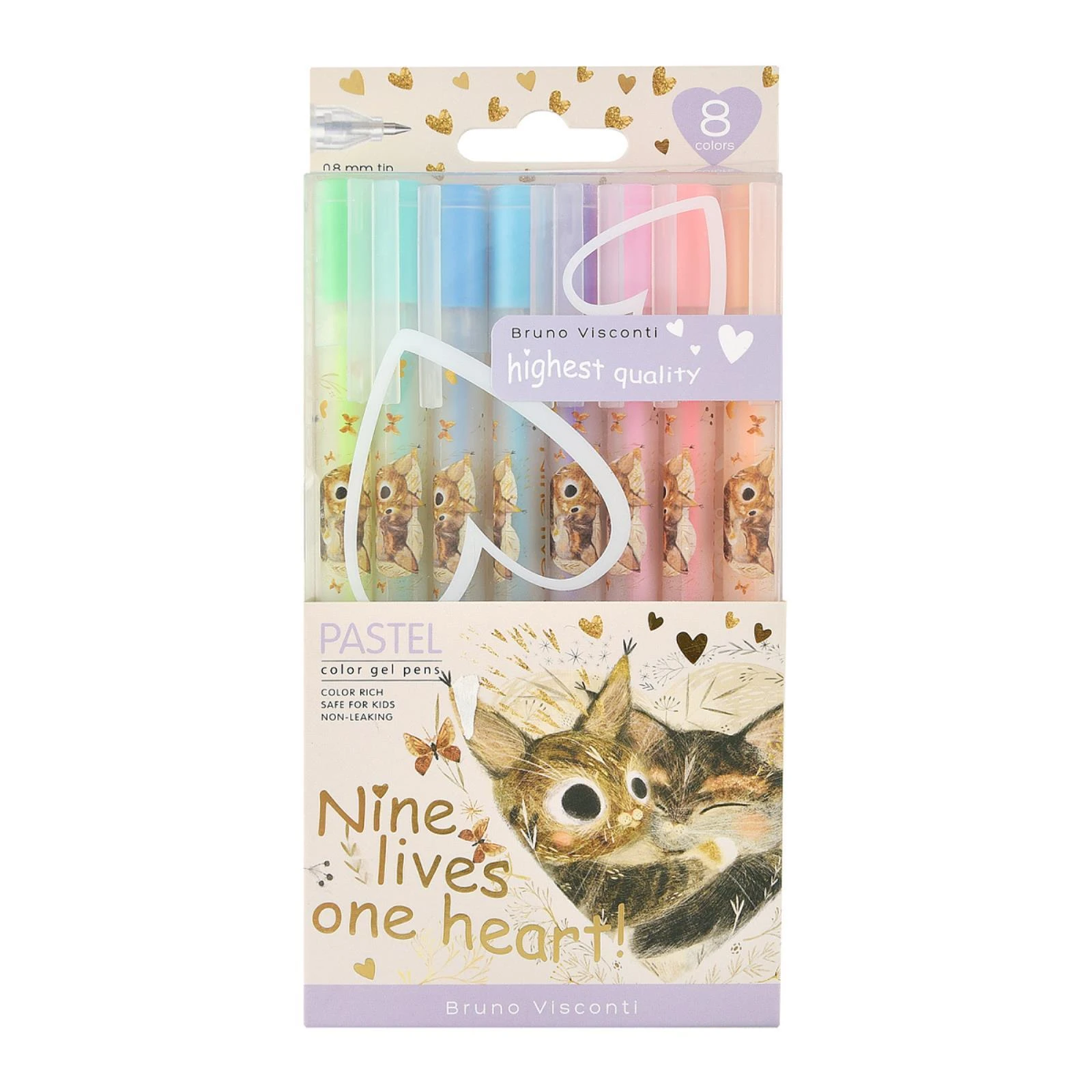 Jel Kalem Seti  "PASTELS.",  0.8 ??, 8  renk