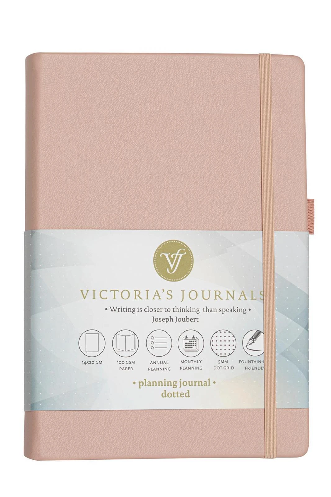 VJ Smyth Esnek Kapak Planlayıcı Defter 14x20 cm 100 gr. Krem 96 yp. Noktalı Pembe