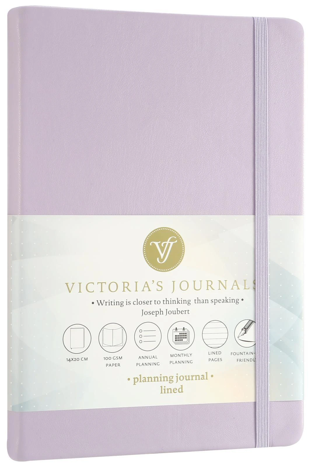 1048 Victoria's Journals Venzi Sert Kapak Planlayıcı Defter 14x20 cm 100gr. Krem 96 Yaprak Lila Çizgili Hover