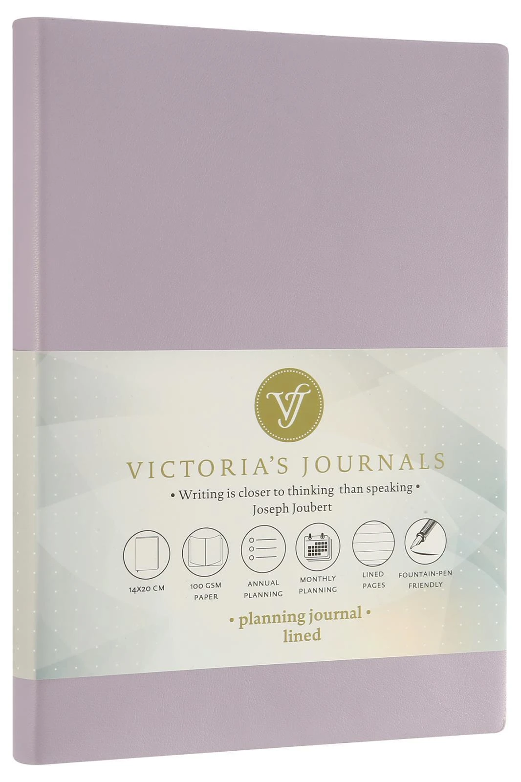 1038 Victoria's Journals Smyth Esnek Kapak Planlayıcı Defter 14x20 cm 100gr. Krem 96 Yaprak Lila Çizgili Hover