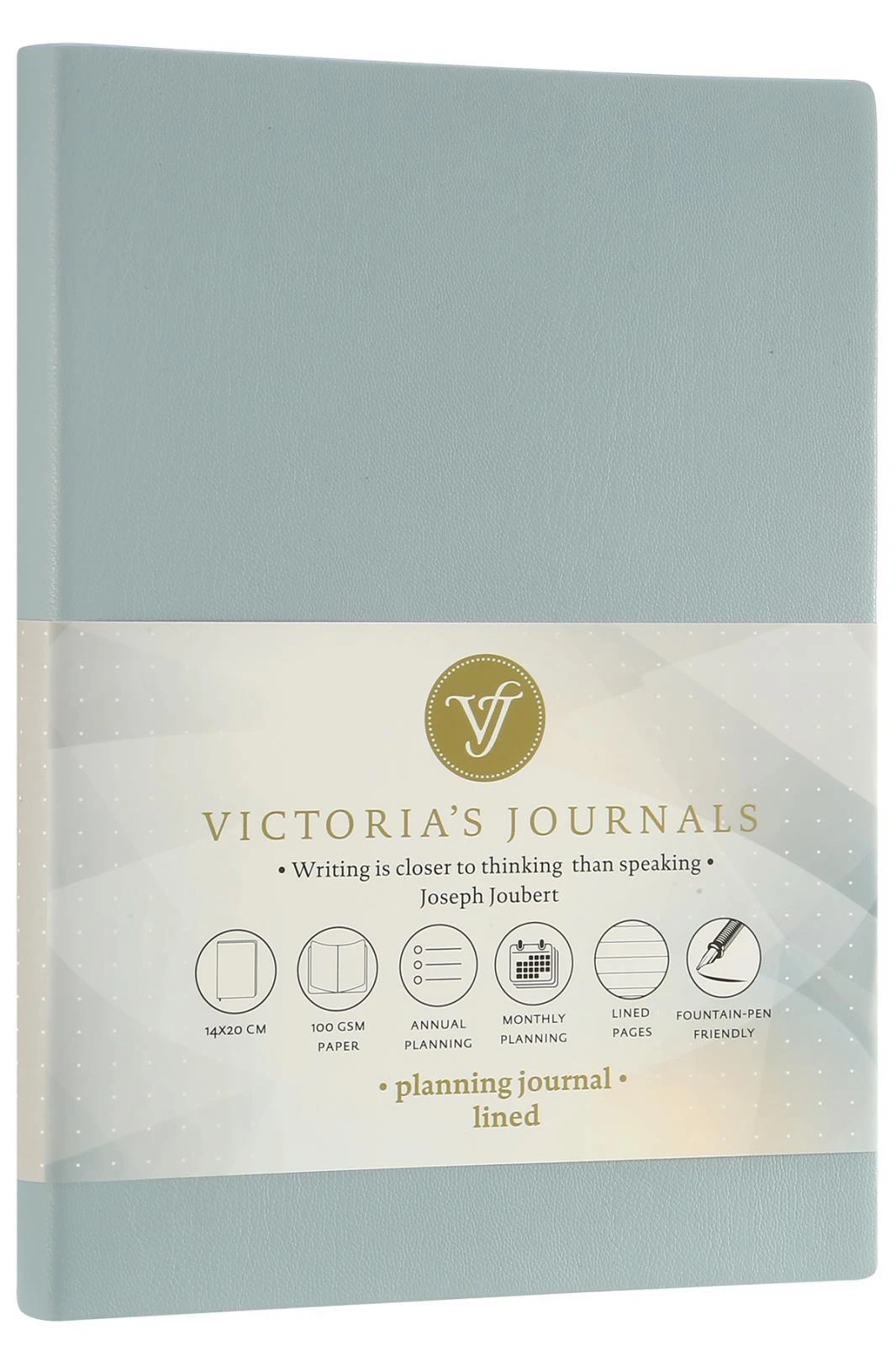 1039 Victoria's Journals Smyth Esnek Kapak Planlayıcı Defter 14x20 cm 100gr. Krem 96 Yaprak Mavi Çizgili
