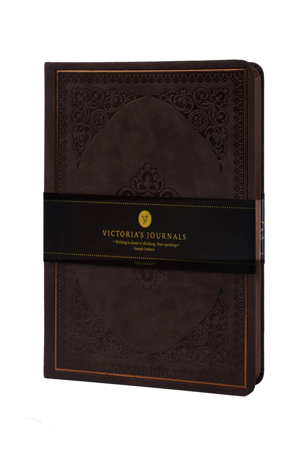 1186 Victoria's Journals Vintage Çizgili Defter 12x17 cm Koyu Kahverengi