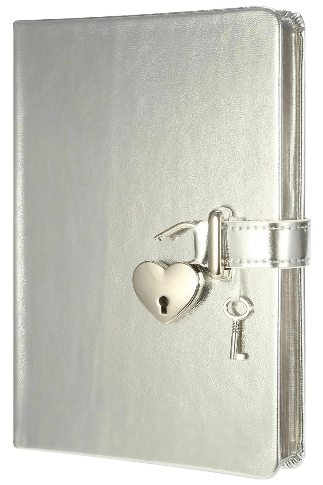 1026 Victoria's Journals Hush Hush Kilitli Metalik Defter Kutulu 80gr. 160 Yaprak Çizgili Gümüş Hover