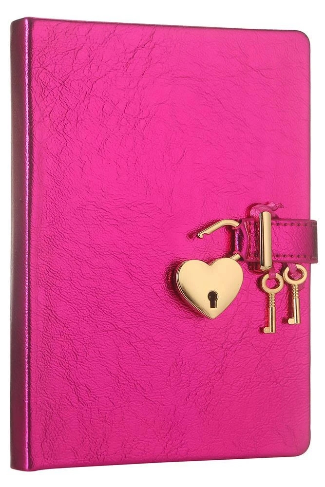 1027 Victoria's Journals Hush Hush Metalik Kilitli Defter 13x18 cm Metalik Lila