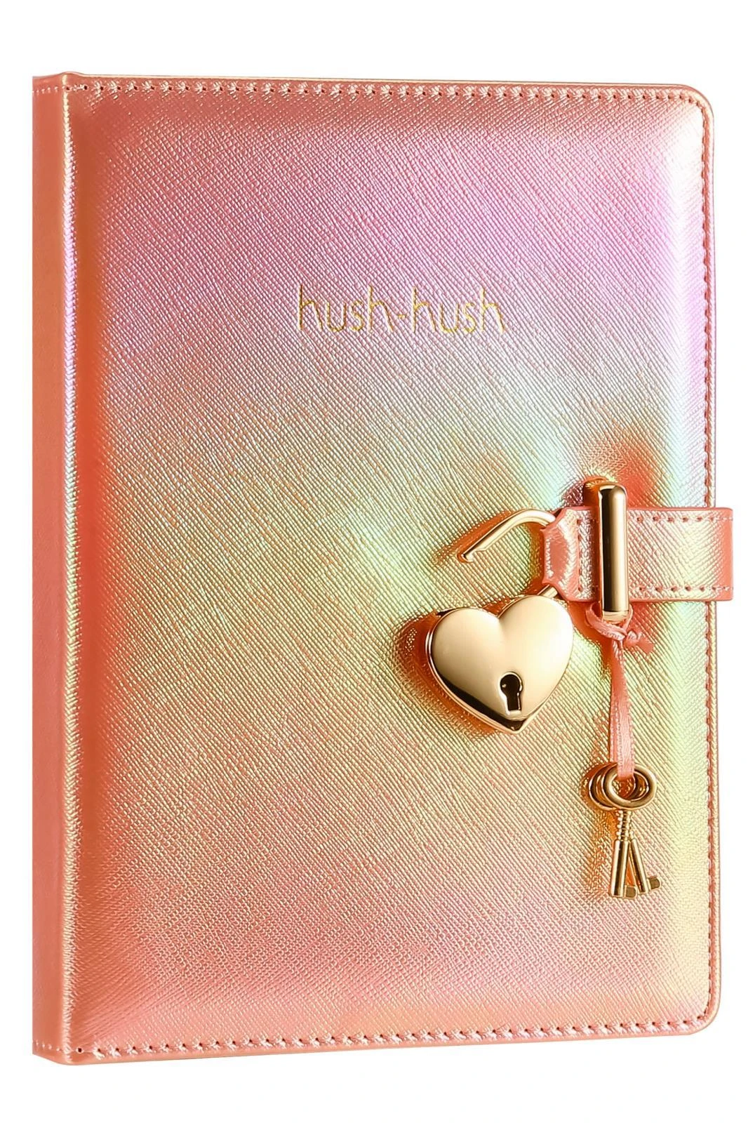 124-1102 Victoria's Journals Hush Hush Kilitli Metalik Defter Kutulu 80 gr 160yp Çizgili Turuncu Hover