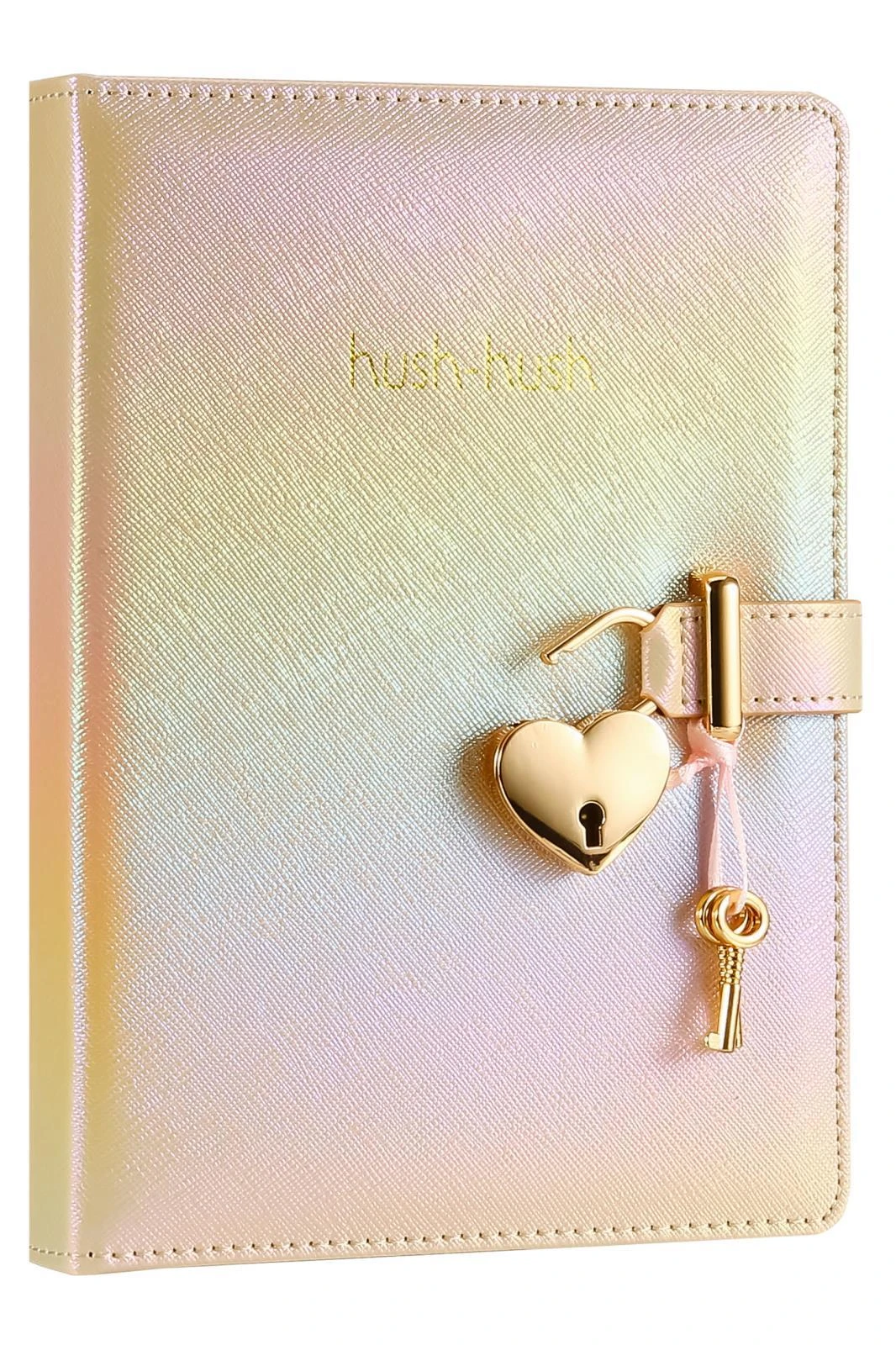 124-1103 Victoria's Journals Hush Hush Kilitli Metalik Defter Kutulu 80 gr 160yp Çizgili Bej