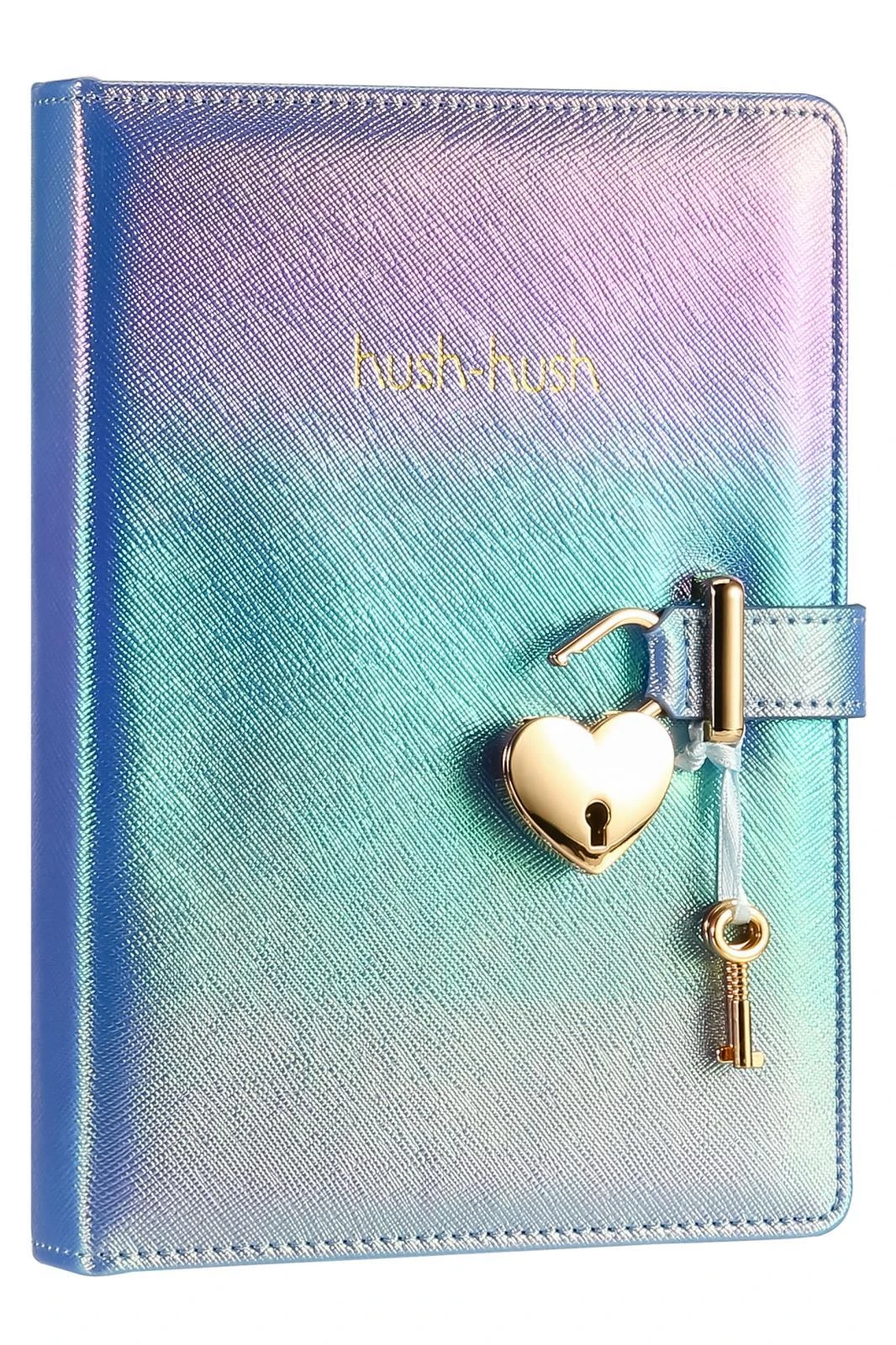 124-1105 Victoria's Journals Hush Hush Kilitli Metalik Defter Kutulu 80 gr 160yp Çizgili Mavi