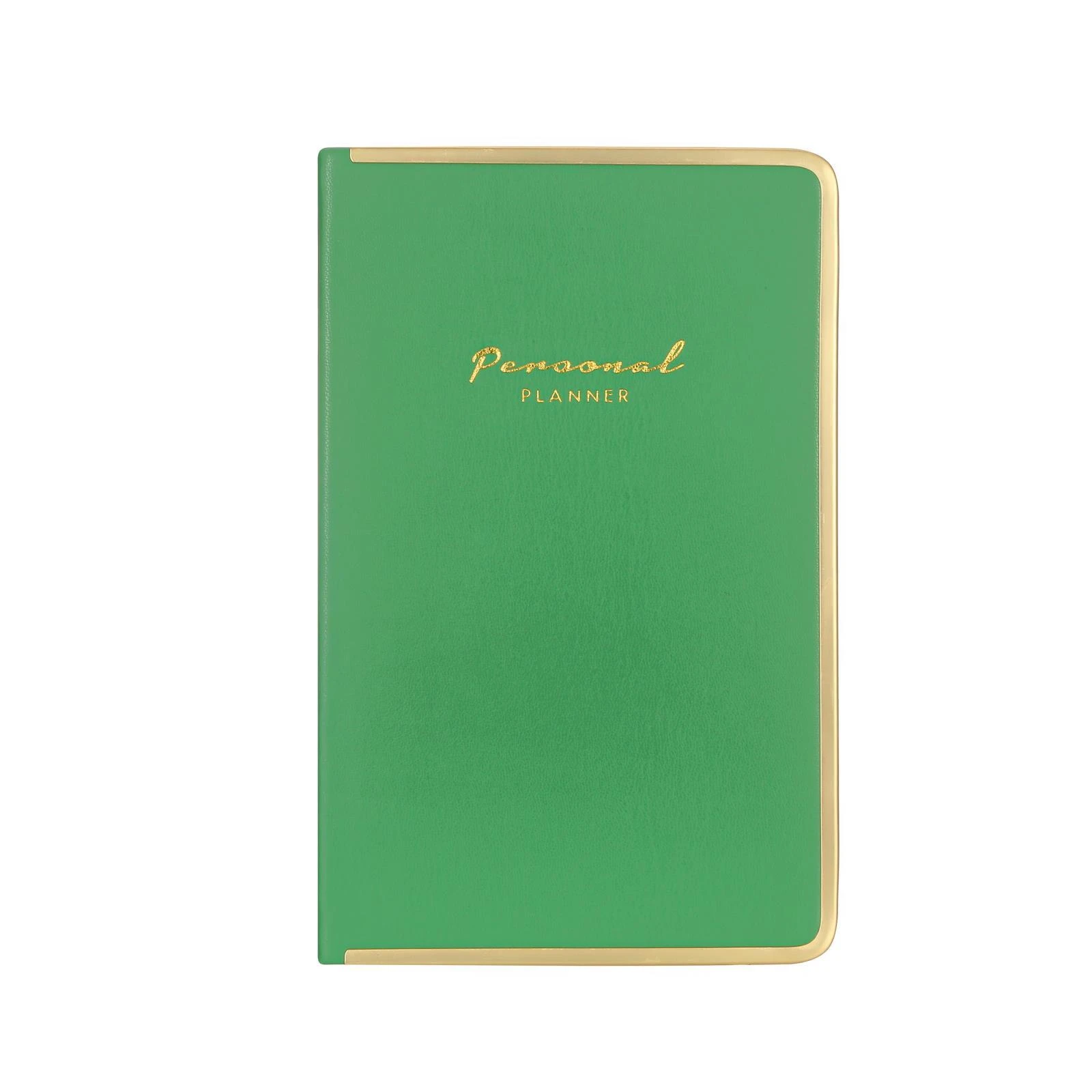 123-0228 Victorias Journals Monaco Vegan  Deri Sert Kapak 100gr 96 Yaprak 13x21Kenar Altın Demir ve Altın Yaldız Çizgilı Yeşil