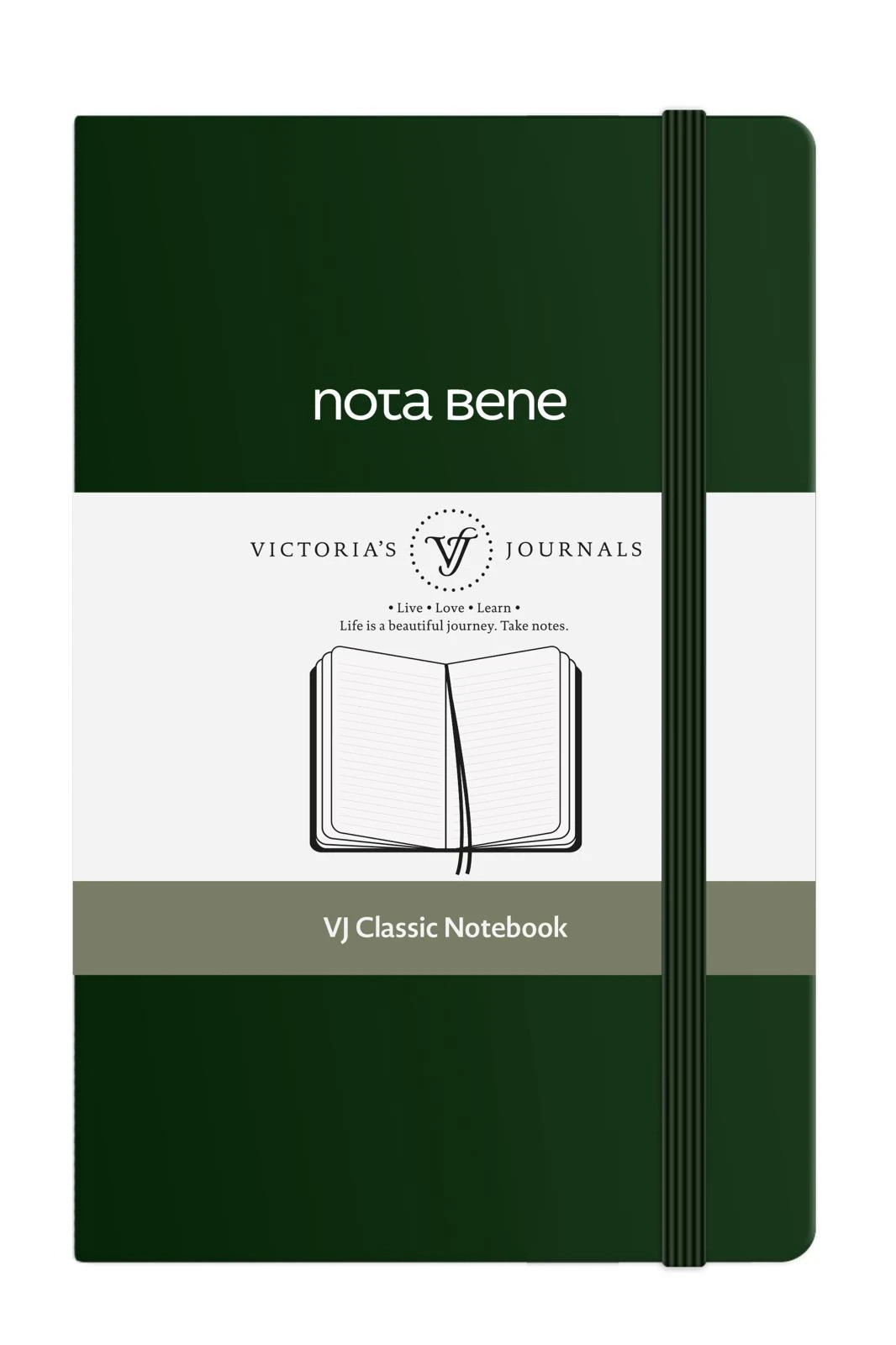 VJ Classic Sert Kapak Defter 9x14 70gr 400sf Çizgili Yeşil