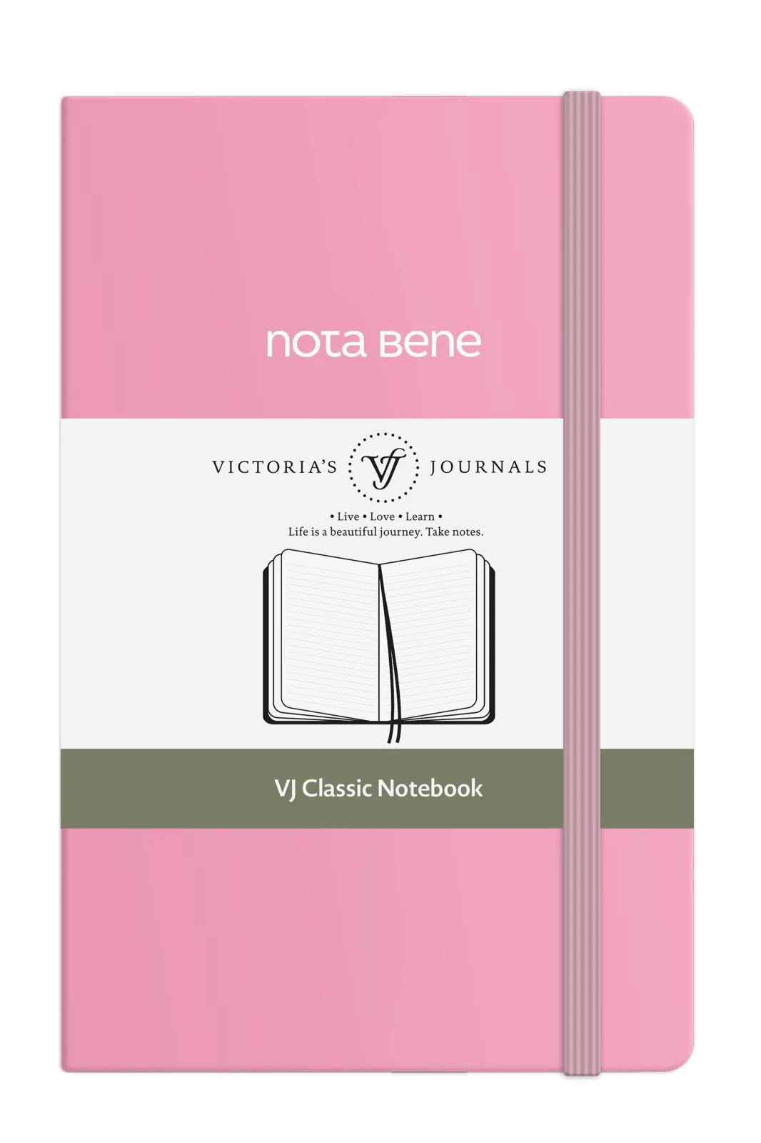 VJ Classic Sert Kapak Defter 9x14 70gr 400sf Çizgili Pembe