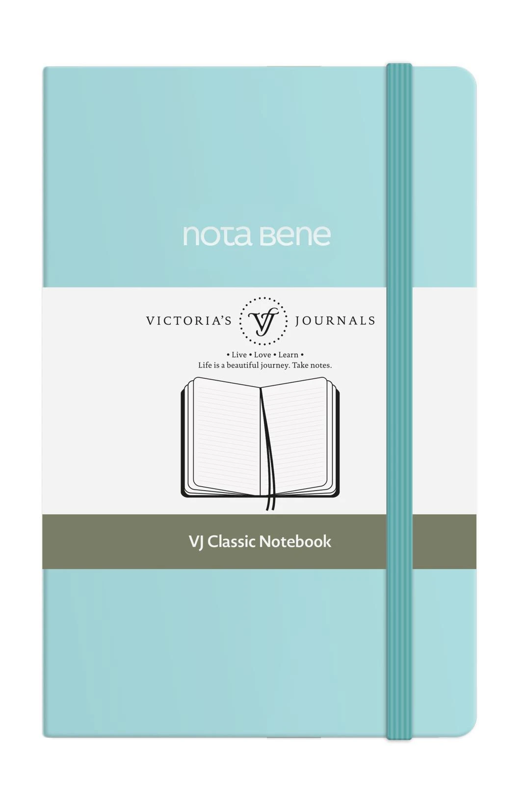 VJ Classic Sert Kapak Defter 9x14 70gr 400sf Çizgili Turkuaz