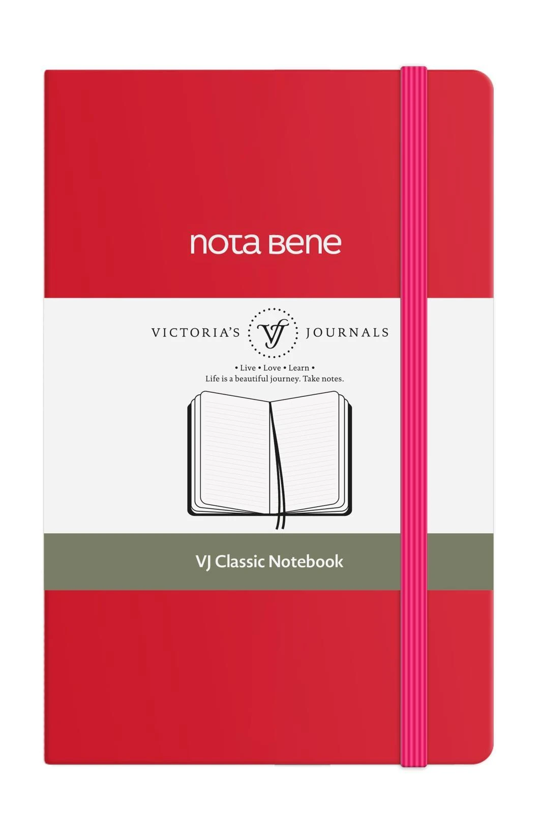 VJ Classic Sert Kapak Defter 9x14 70gr 400sf Çizgili Fuşya