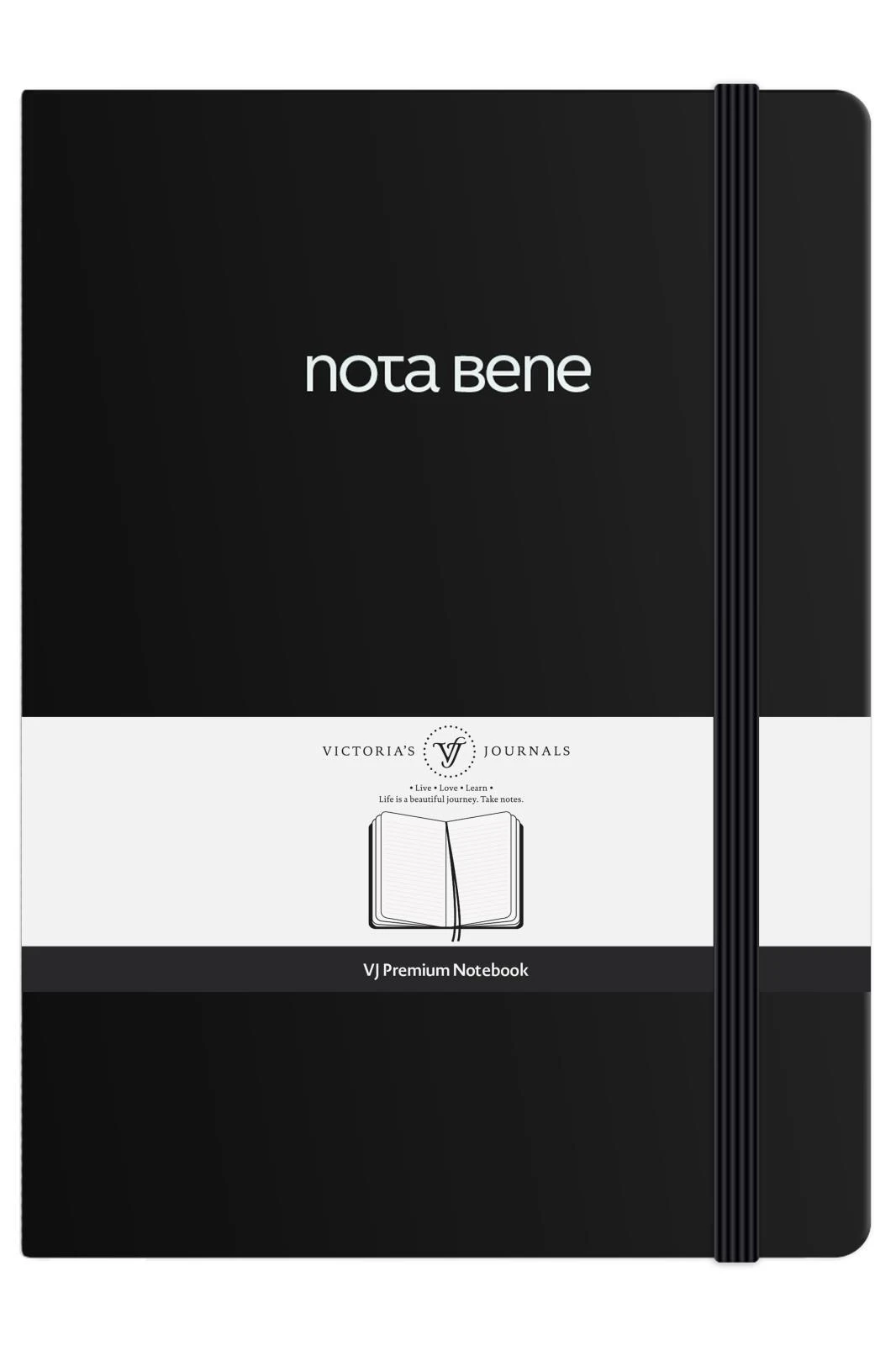 VJ Premium Sert Kapak Defter A5 100gr 192sf Çizgili Siyah