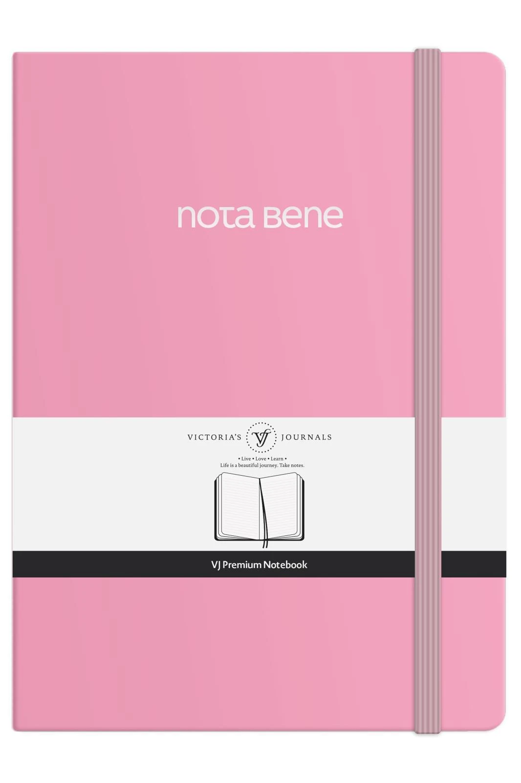 VJ Premium Sert Kapak Defter A5 100gr 192sf Çizgili Pembe