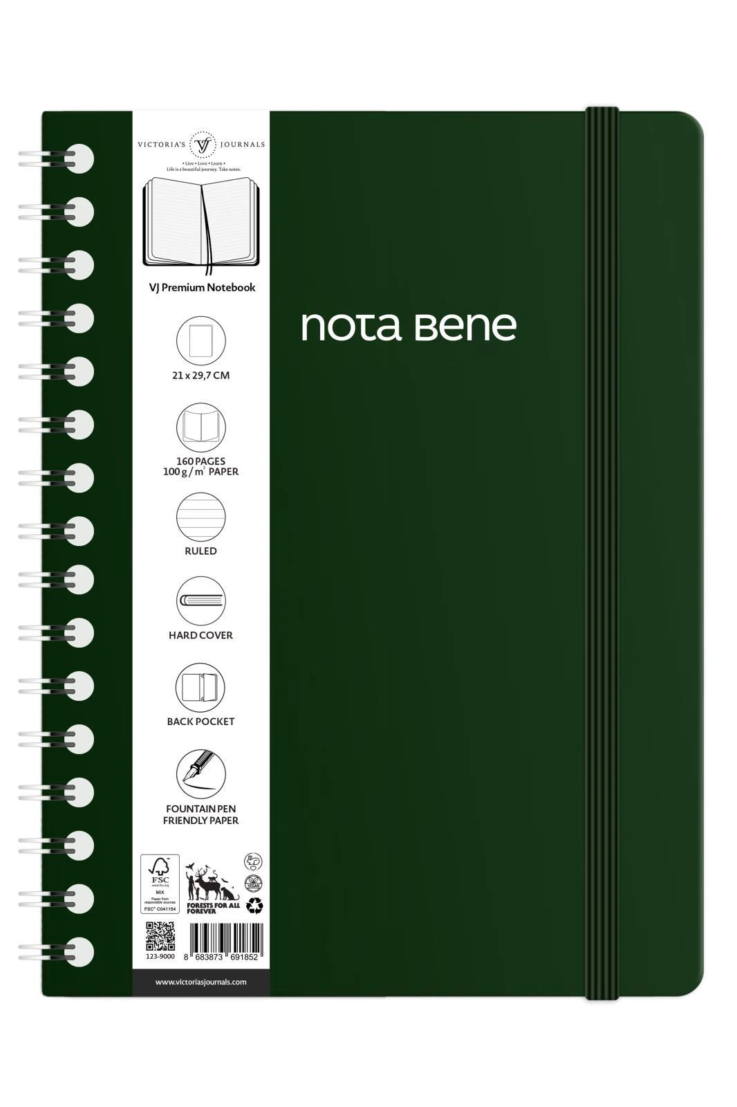 VJ Spiralli Sert Kapak Defter A4 100gr 160sf Çizgili Kırmızı Hover