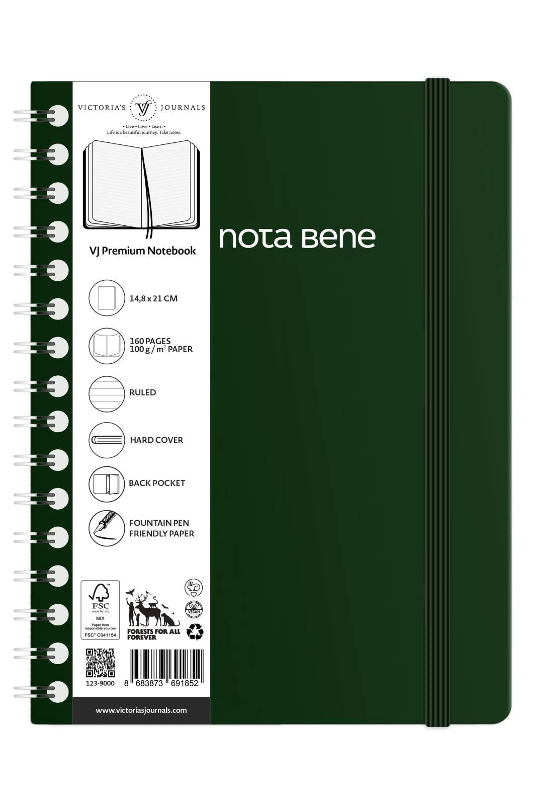 VJ Spiralli Sert Kapak Defter A5 100gr 160sf Çizgili Kırmızı Hover