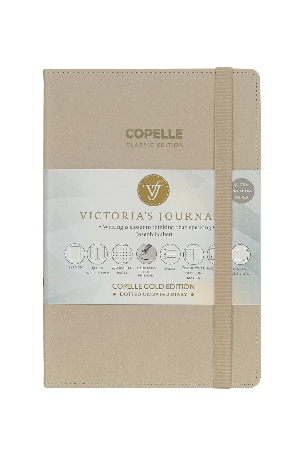5503 VJ Copelle Gold BUJO Defter , 14x20 cm 57 gr. Krem 152 yp. Bej . Nkt.