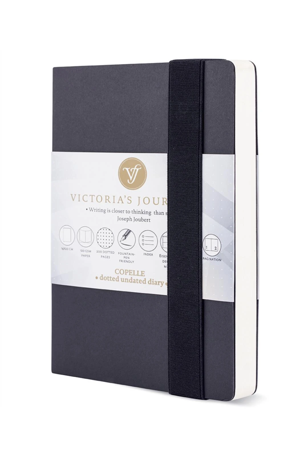 8921 Victoria's Journals Copelle Kraft Bujo Defter 14x21 cm 120 gr. Krem 120 Yaprak Siyah Noktalı