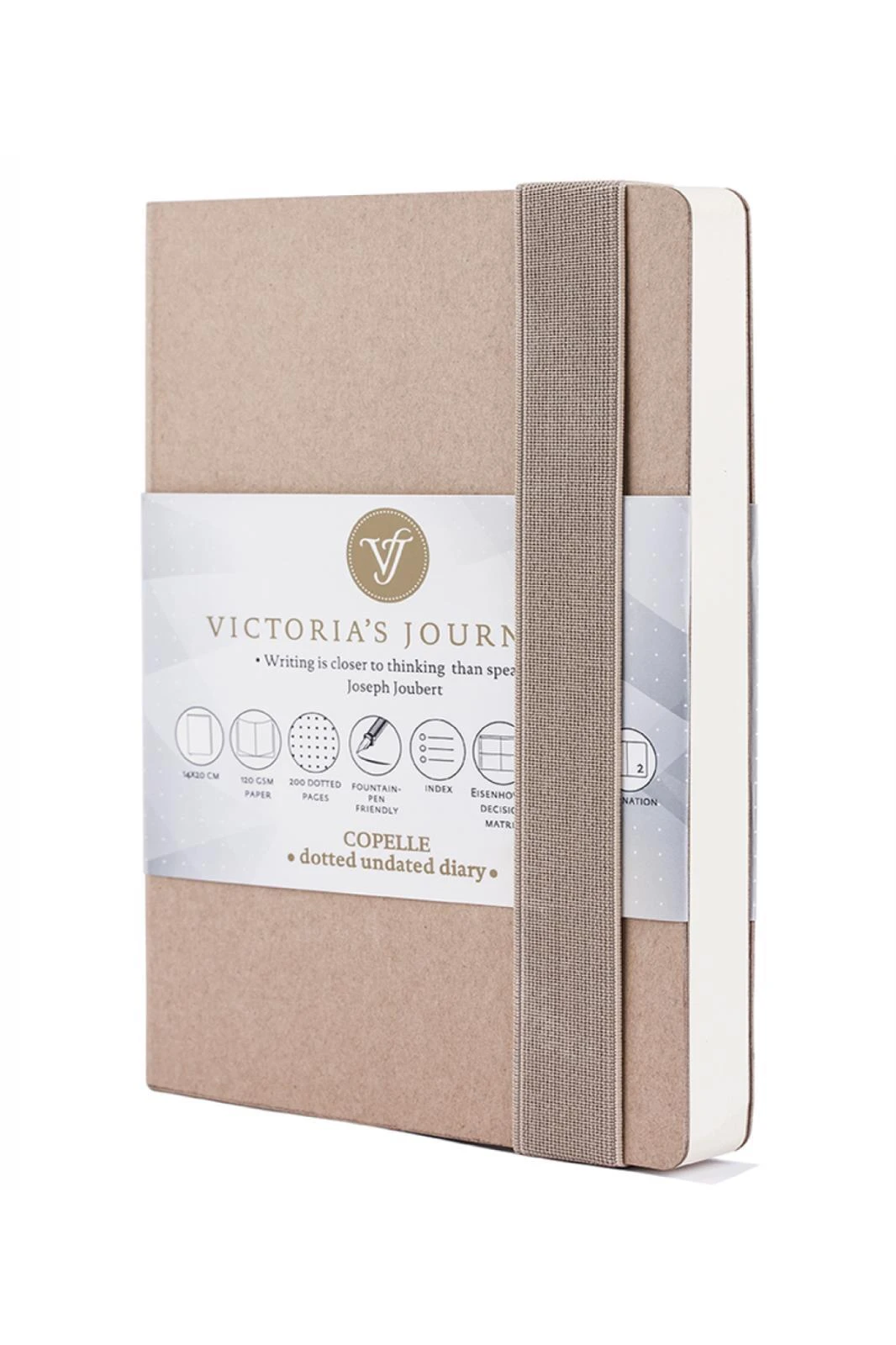 8922 Victoria's Journals Copelle Kraft Bujo Defter 14x21 cm 120 gr. Krem 120 Yaprak Kraft Noktalı Hover