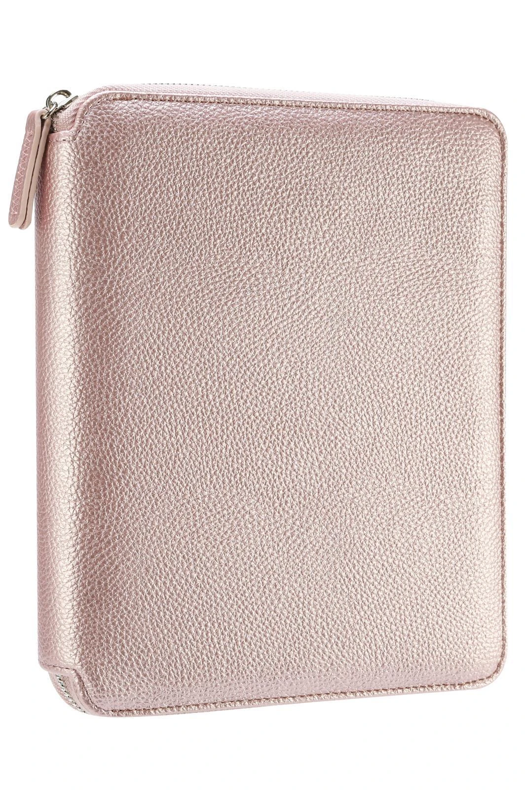 123-0284 Victoria's Journals Buffalo Zipper Folder Organizer-Defter 14.8x21 cm 100 gr. 80 yp.Çizgili . Sedefli Rose Gold