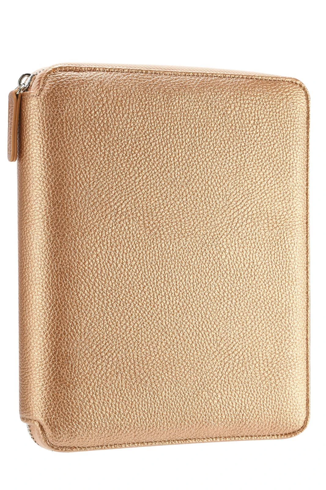 123-0285 Victoria's Journals Buffalo Zipper Folder Organizer-Defter 14.8x21 cm 100 gr. 80 yp.Çizgili . Sedefli Altın Hover