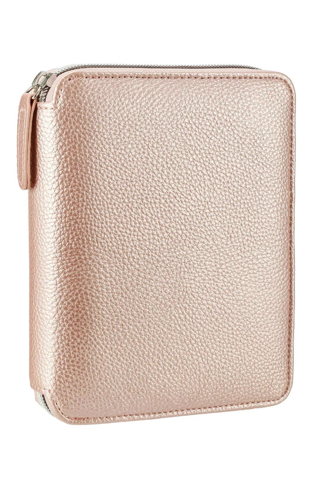 Victoria's Journals Zipper Folder Orrganizer Defter 10,5x14.8cm 120 gr. 80 yp.Çizgili Rose Gold