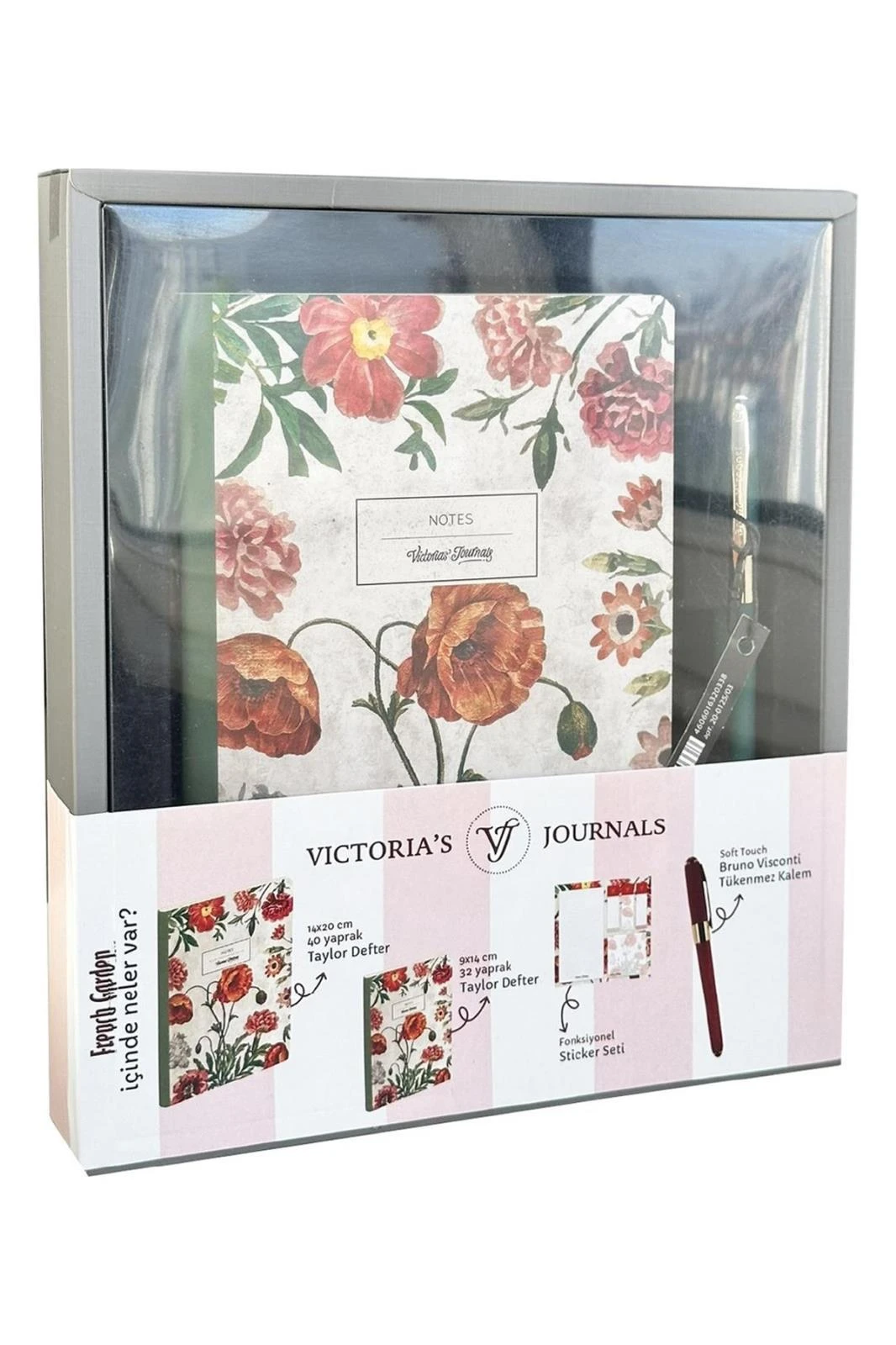 4040 SET -Smyth Esnek Kapak 14.8x21  cm, 80 gsm , 192 sayfa, Çizgili Defter +Kalem Çantası+yapışkan notlar+Kalem 