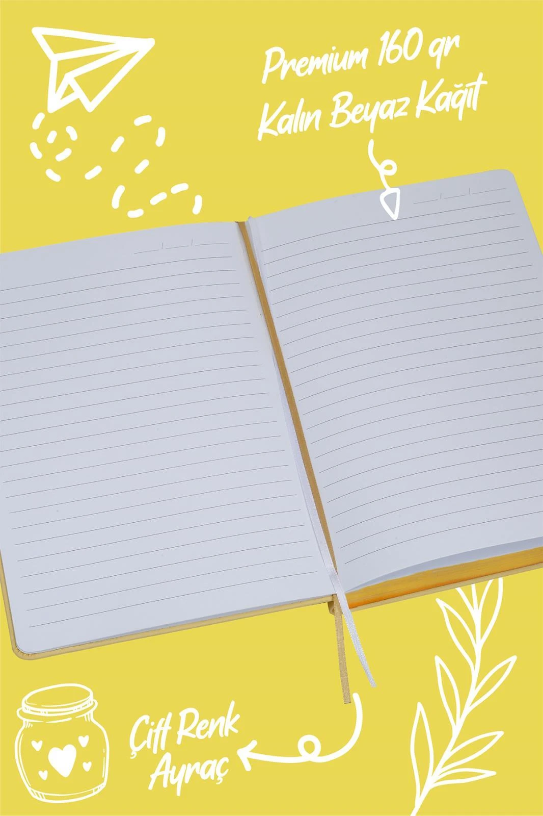 Bujo Defter Vegan Deri  , 96 yaprak, 160 gr. Beyaz kağıt ,Cepli ,Lastikli Hover