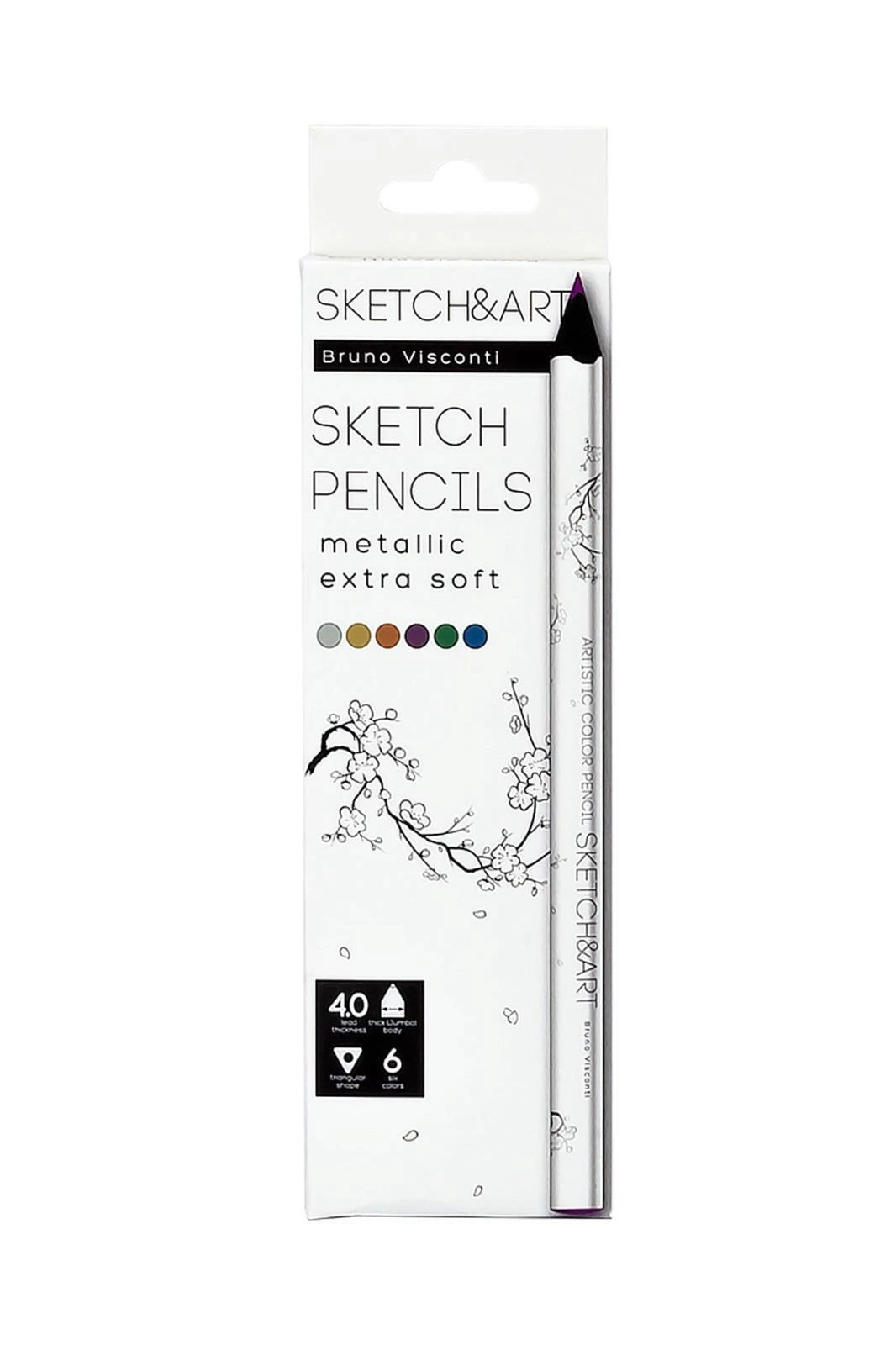 Bruno Visconti Sketch&Art Kuru Boya Kalemi 6 Renk Metalik
