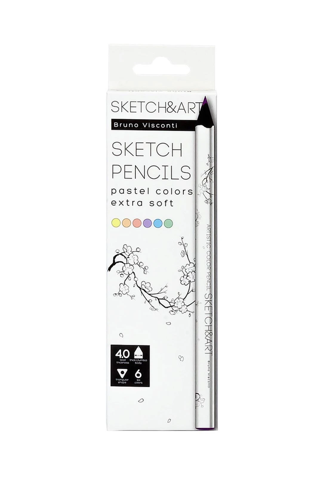 Bruno Visconti Sketch&Art Kuru Boya Kalemi 6 Renk Pastel