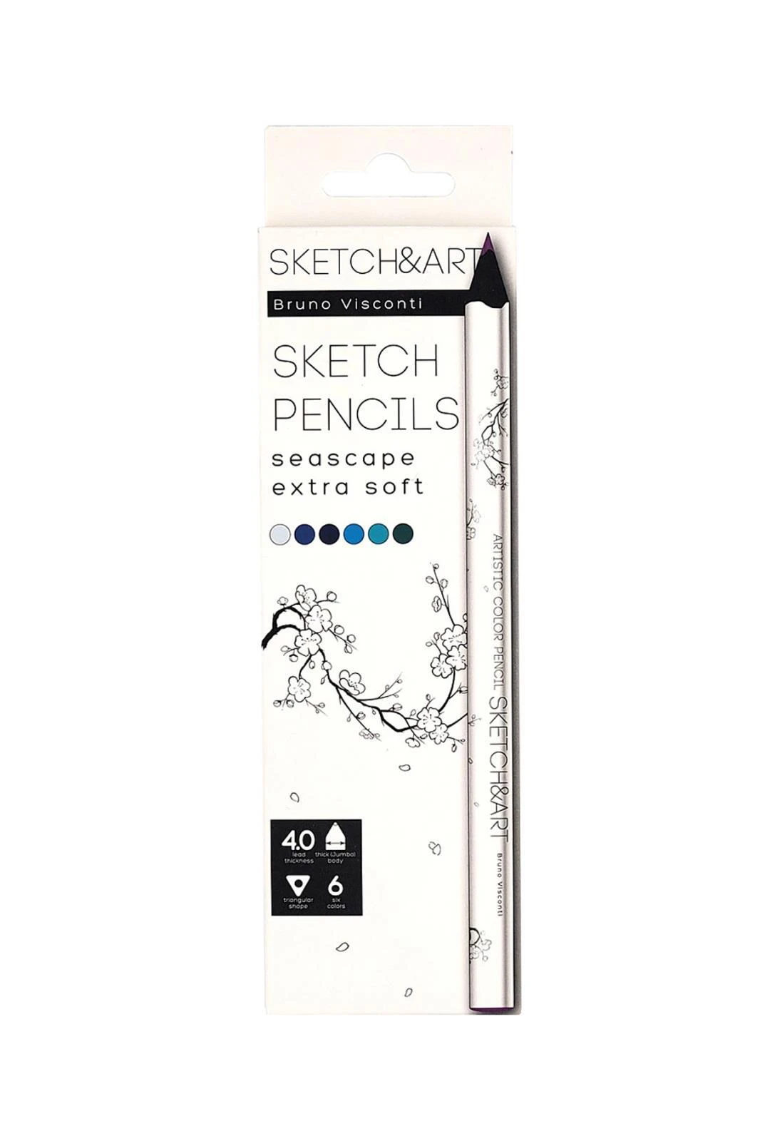 Bruno Visconti Sketch&Art Kuru Boya Kalemi 6 Renk Deniz