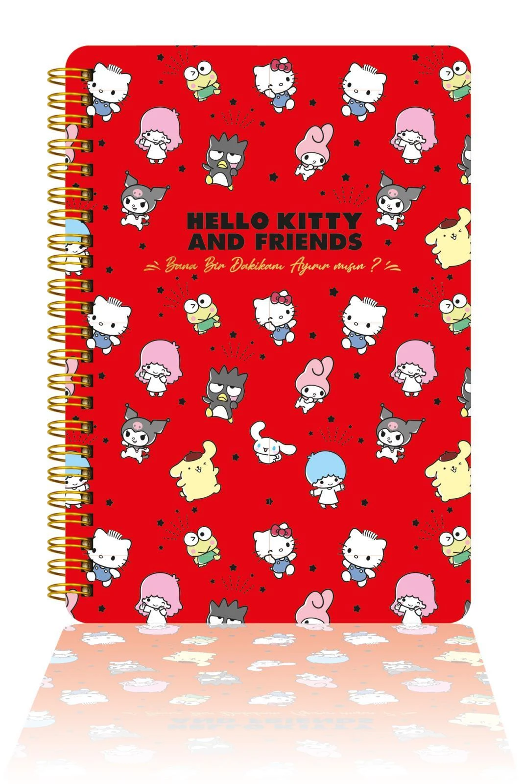 Hello Kitty Ve Arkadaşları Spiralli Günlük (JOURNAL) 14x20cm - Bana 1 Dk Ayırabilir Misin?