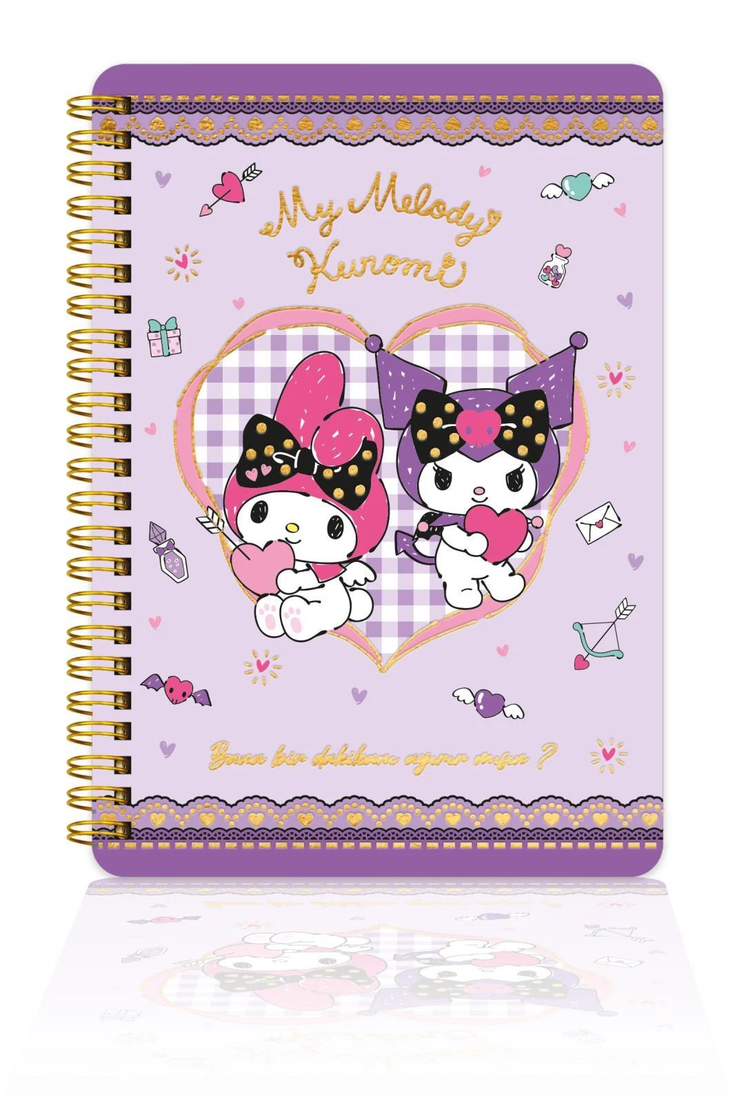 Kuromi & My Melody Spiralli Günlük (JOURNAL) 14x20cm - Bana 1 Dk Ayırabilir Misin? Hover