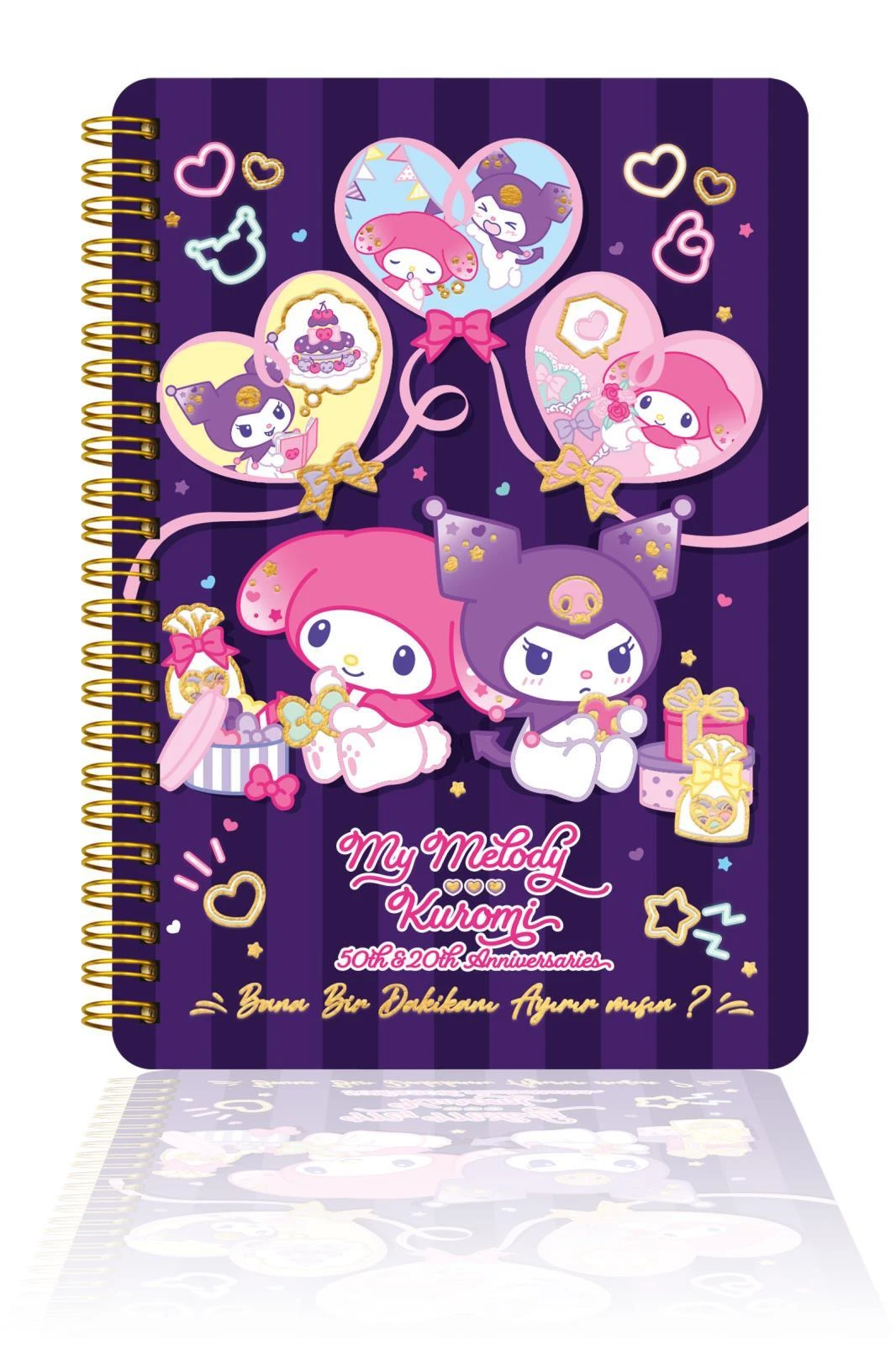 Kuromi & My Melody Spiralli Günlük (JOURNAL) 14x20cm - Bana 1 Dk Ayırabilir Misin?